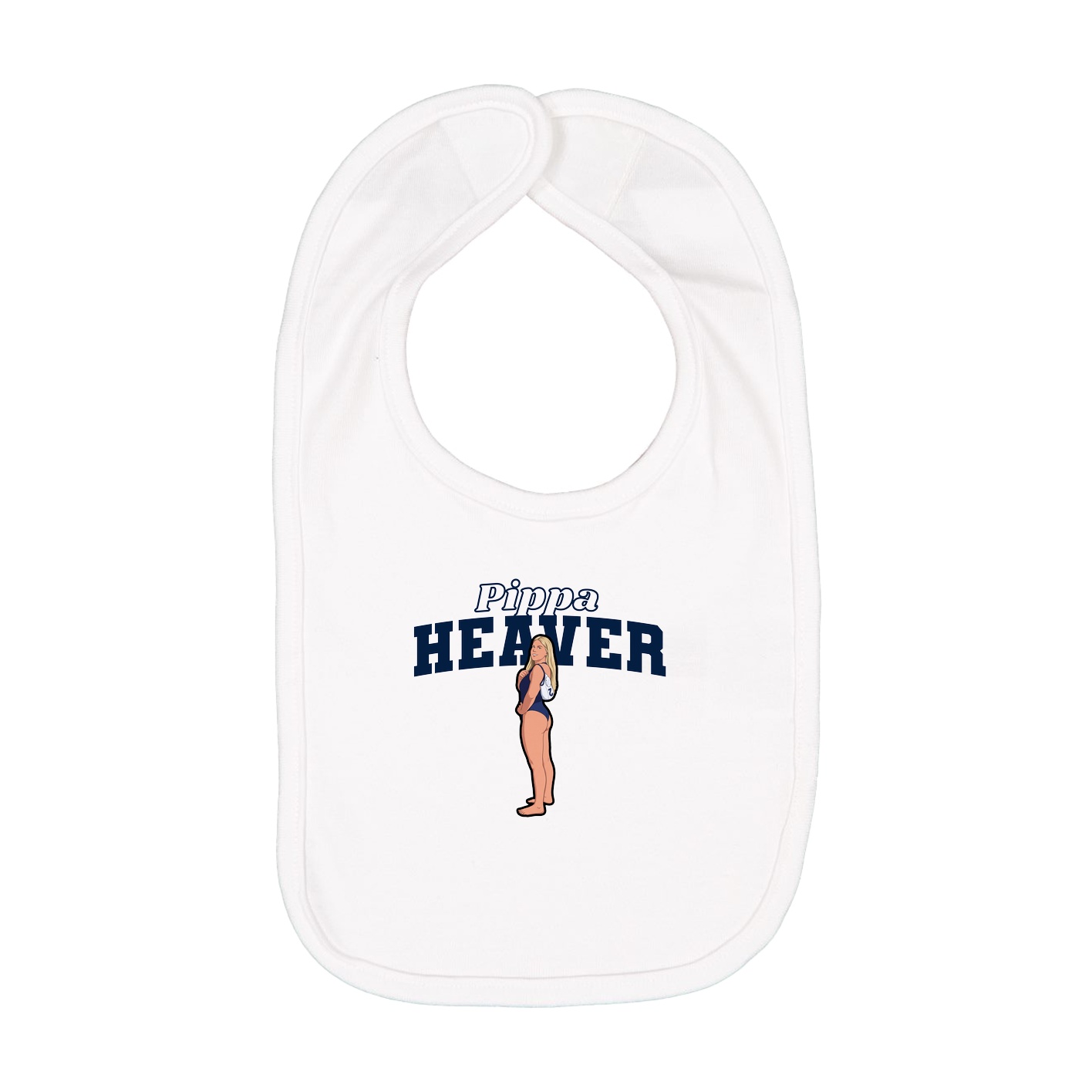 Infant Bib — Name Arch in White