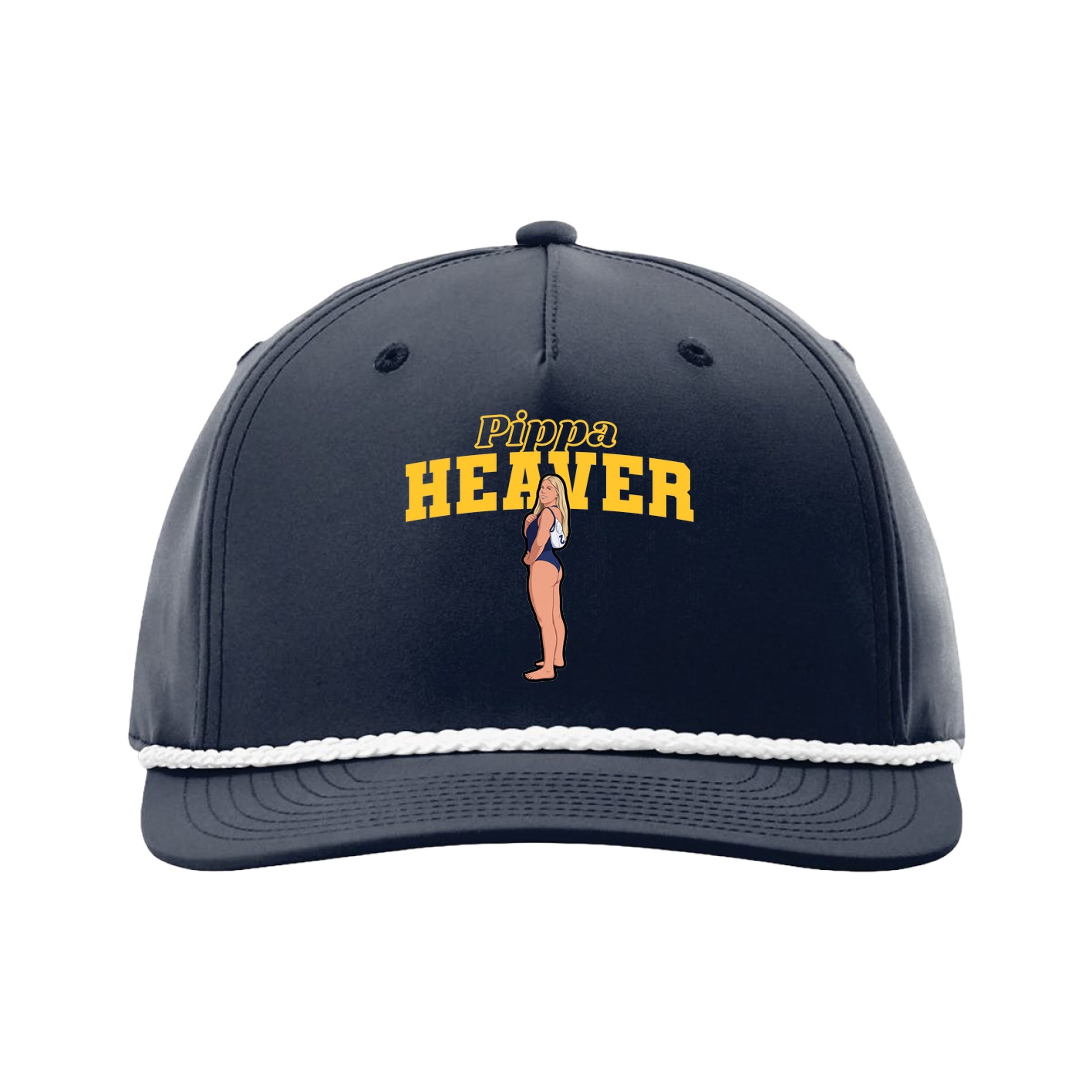 Five-Panel Classic Rope Cap — Name Arch in Navy