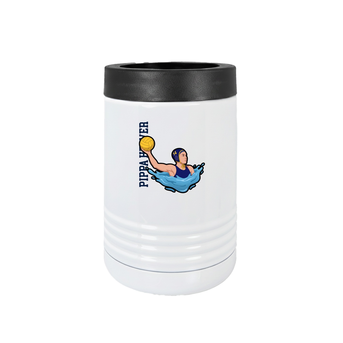 Beverage Holder — Name Vertical in White