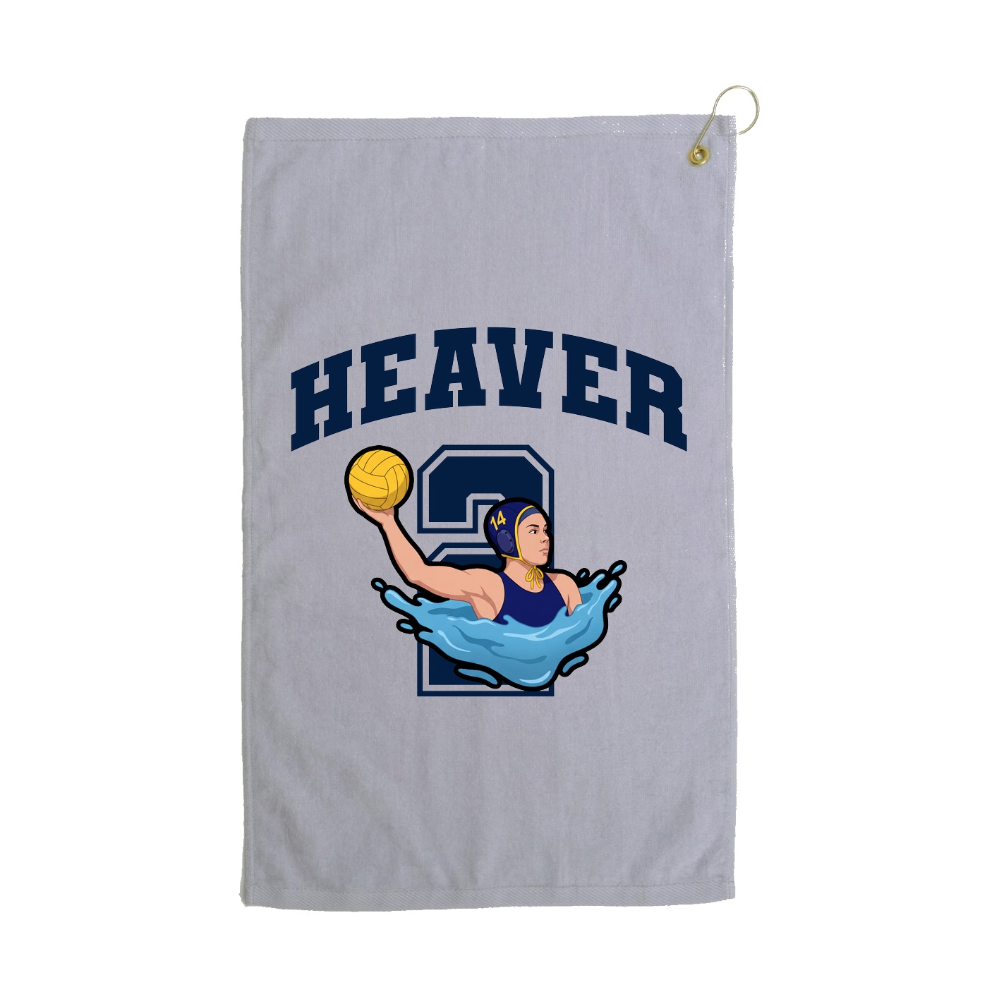 Golf Towel — Number in Grey