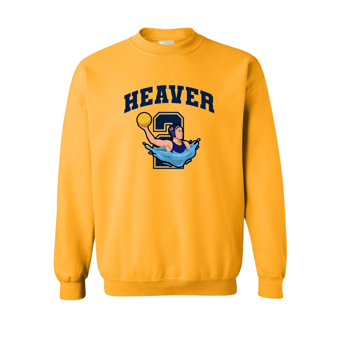 Fleece Crew — Number in Gold