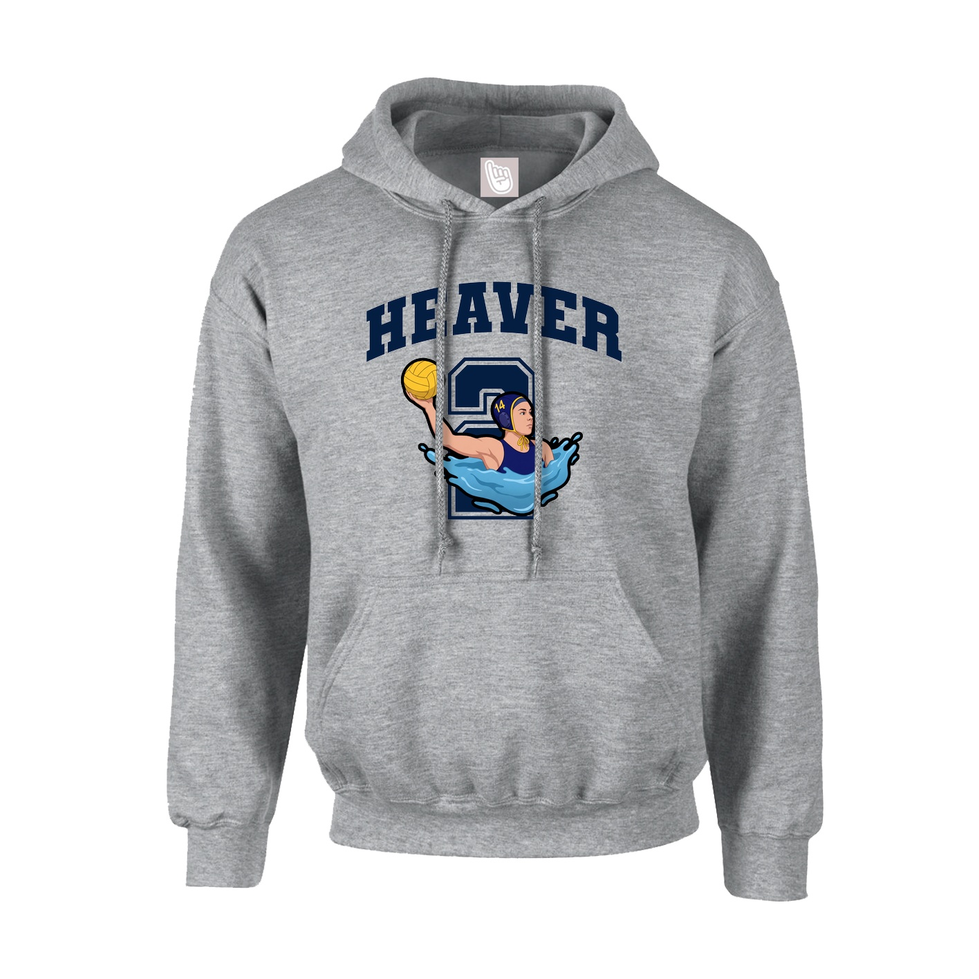 Youth Hoodie — Number in Grey