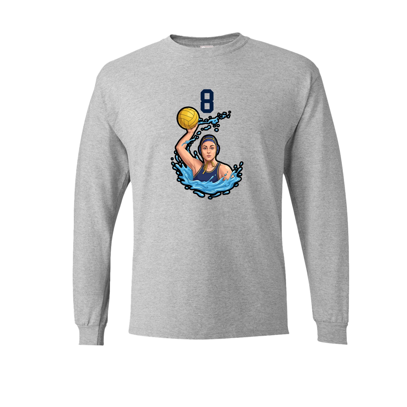 Long Sleeve Tee — Number Top in Grey