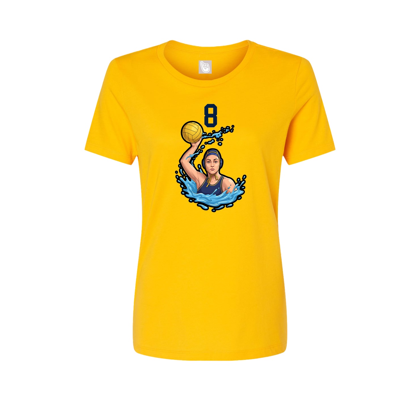 Fitted Women's Tee — Number Top in Gold