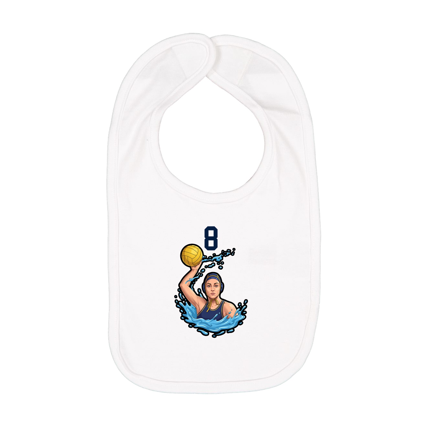 Infant Bib — Number Top in White