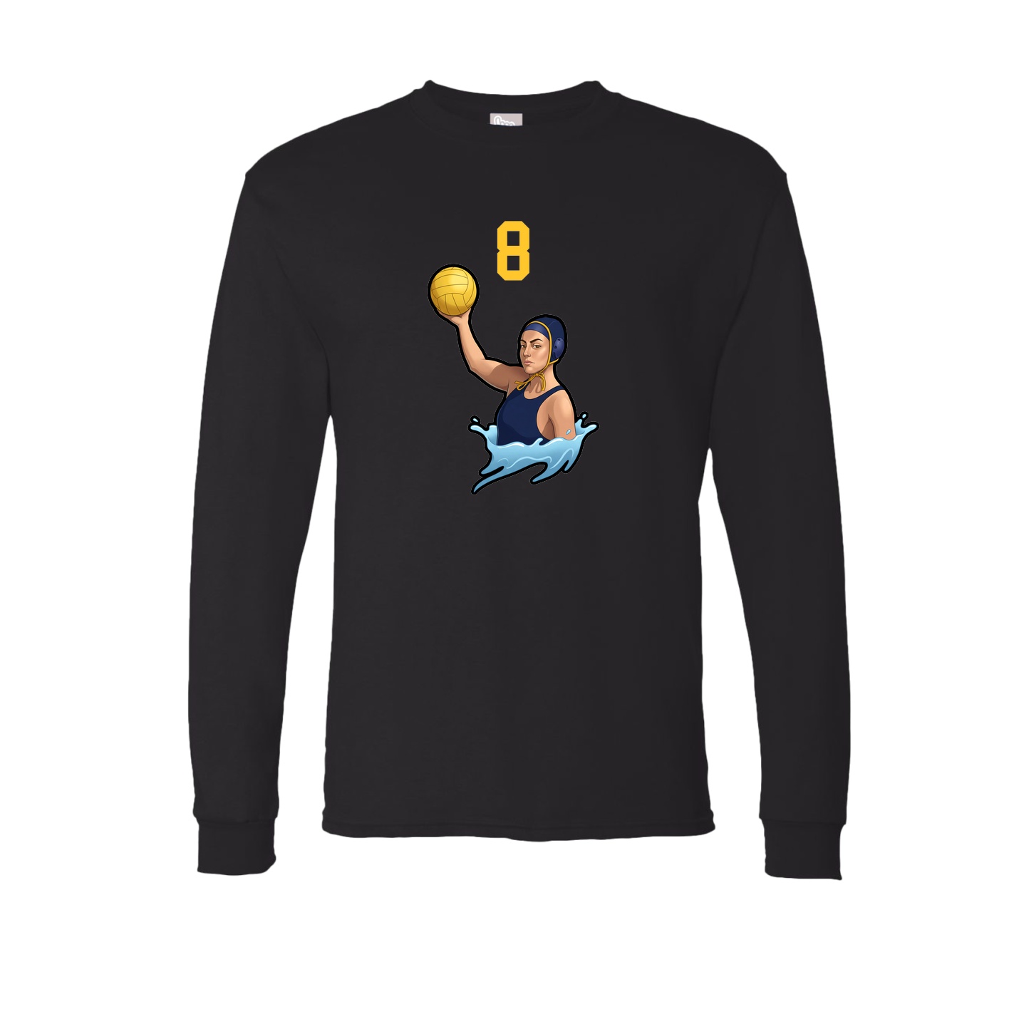 Long Sleeve Tee — Number Top in Black