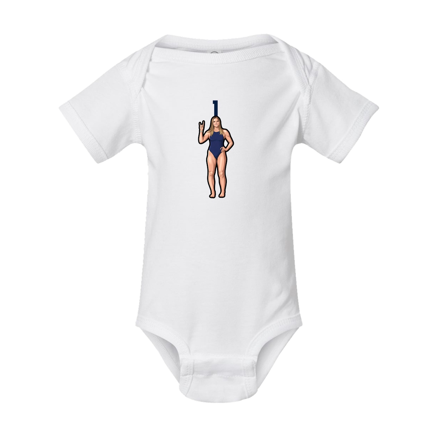 Baby Onesie — Number Top in White