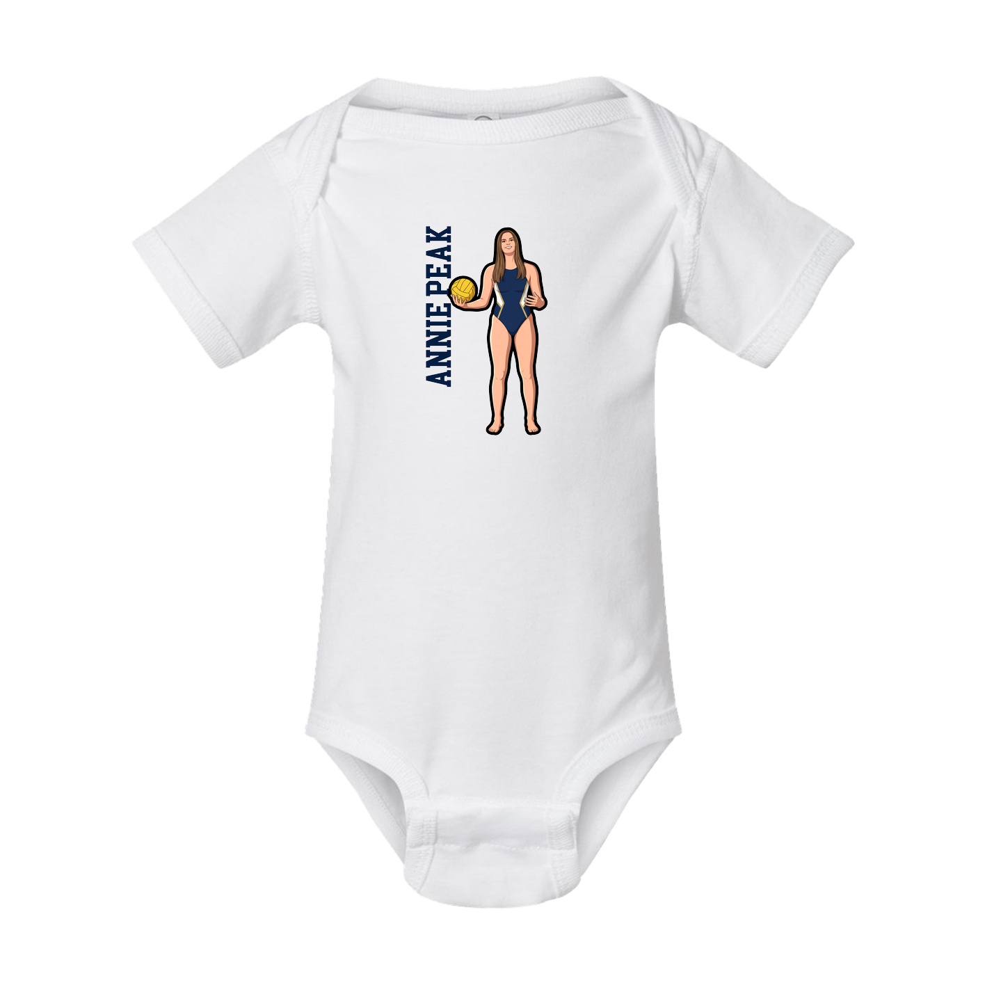 Baby Onesie — Name Vertical in White