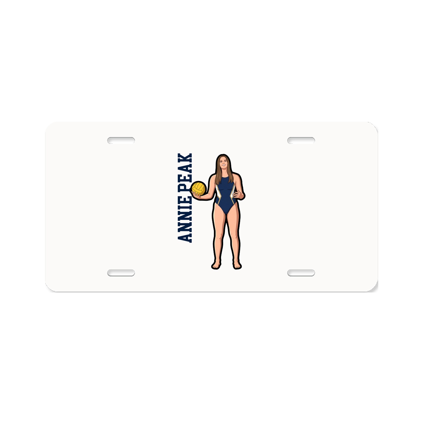 License Plate — Name Vertical in Classic