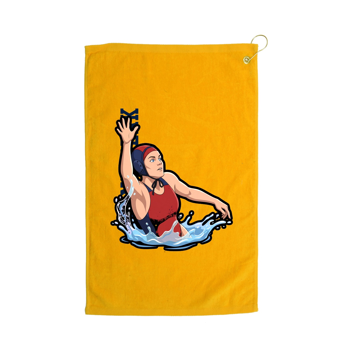 Golf Towel — Name Vertical in Gold