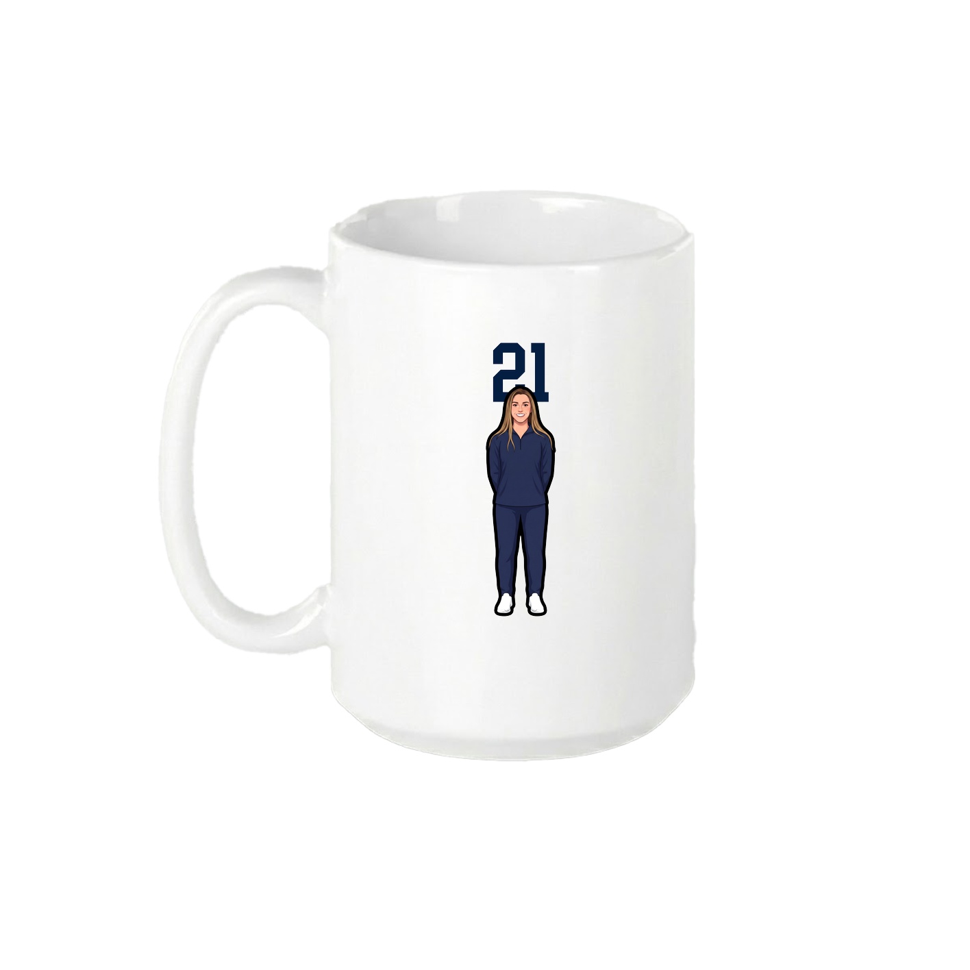 15oz Coffee Mug — Number Top in White