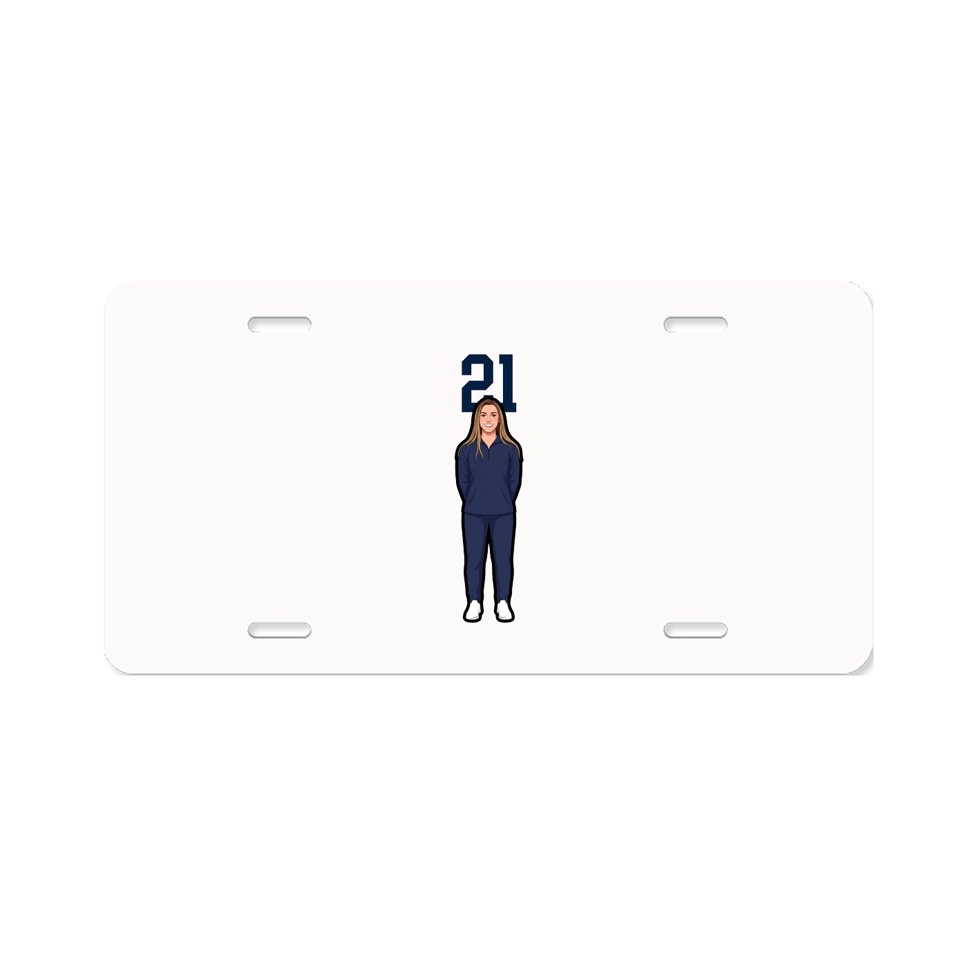 License Plate — Number Top in Classic