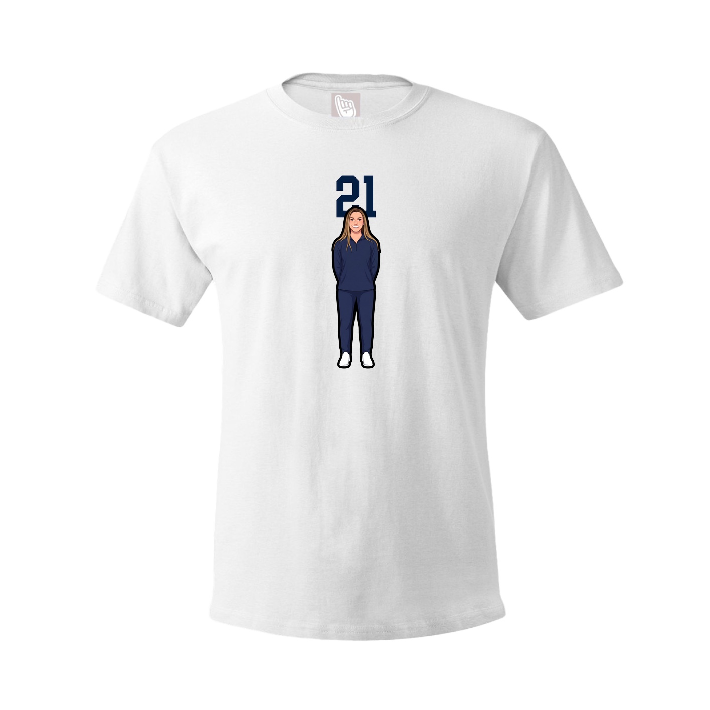 Youth Tee — Number Top in White