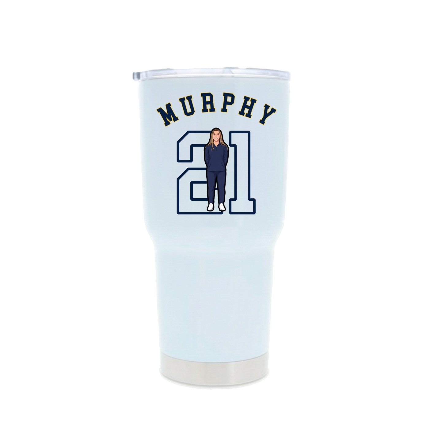30oz Stainless Steel Tumbler — Shirsey Arch in White