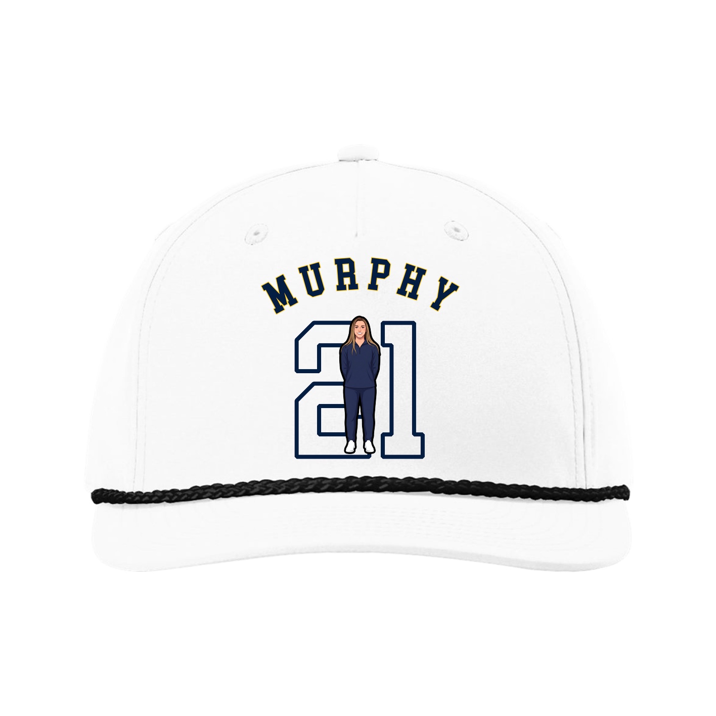 Five-Panel Classic Rope Cap — Shirsey Arch in White