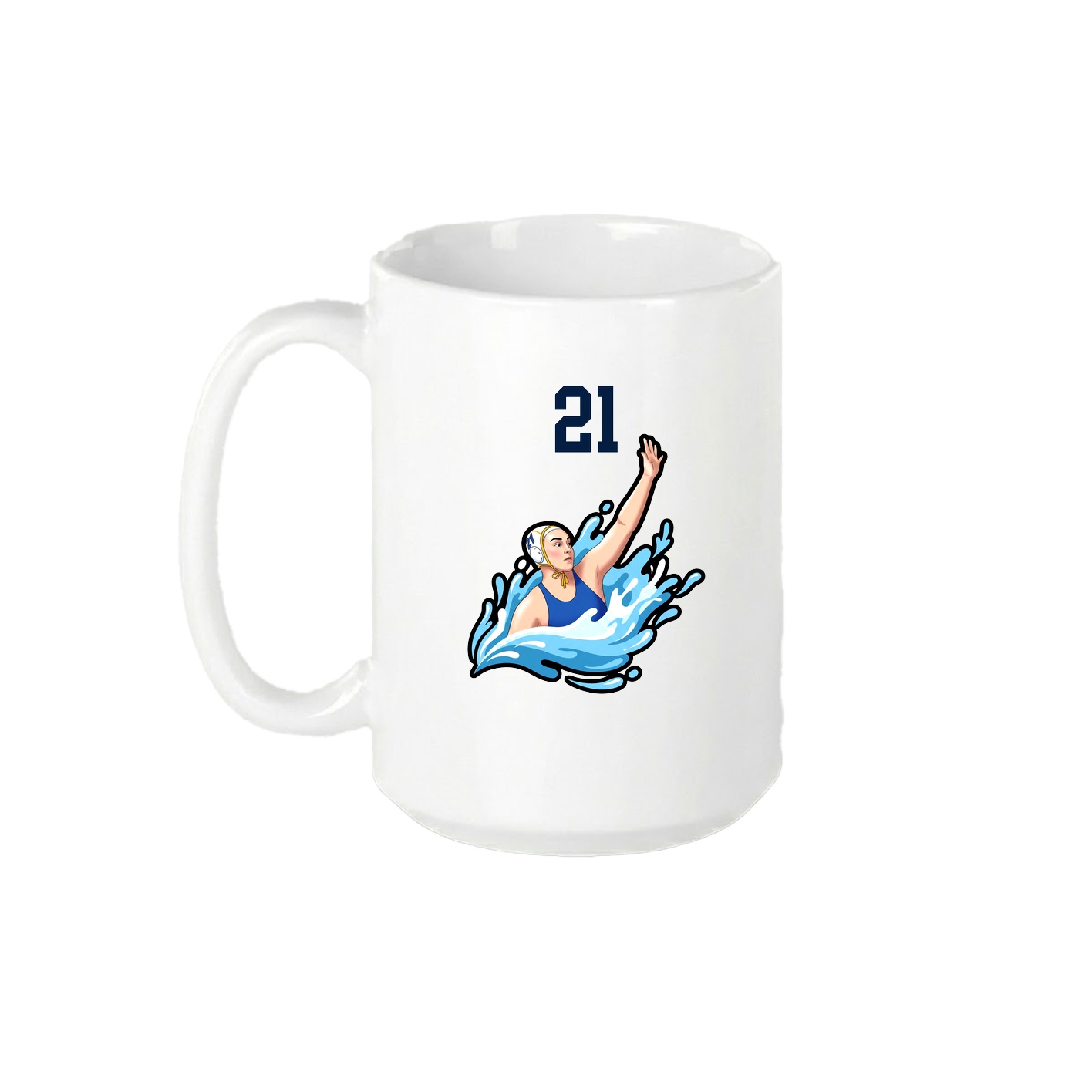 15oz Coffee Mug — Number Top in White