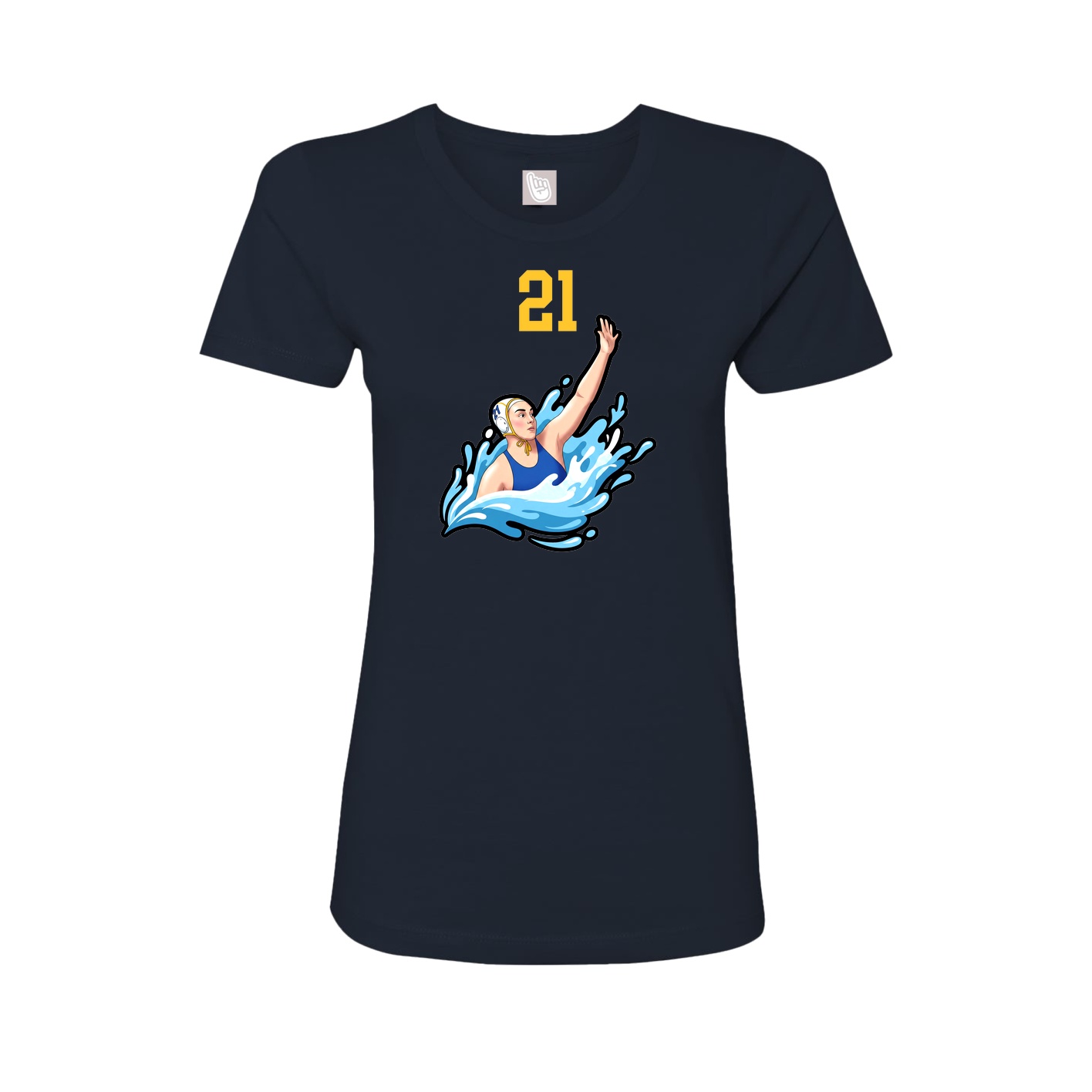 Fitted Women's Tee — Number Top in Navy