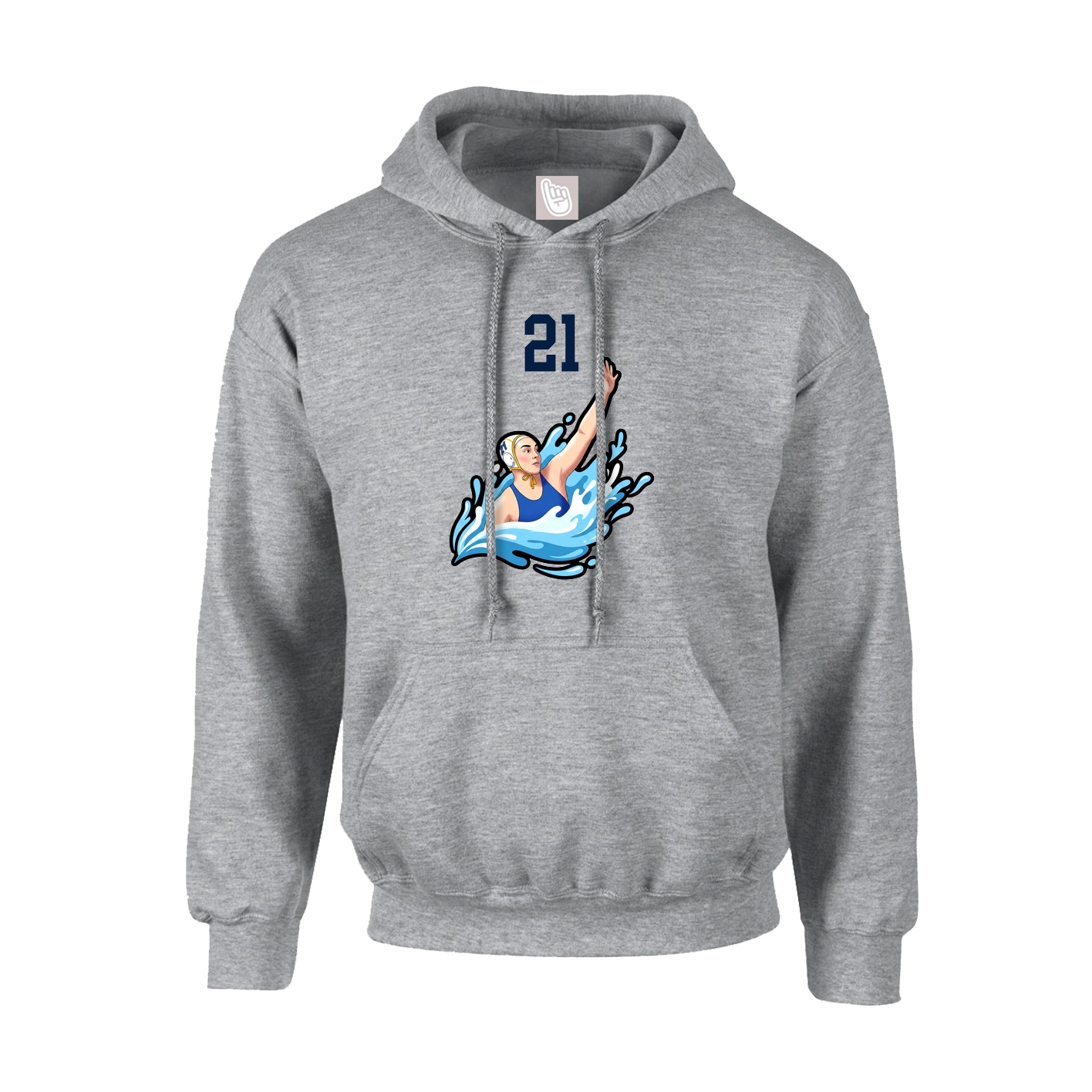 Hoodie — Number Top in Grey