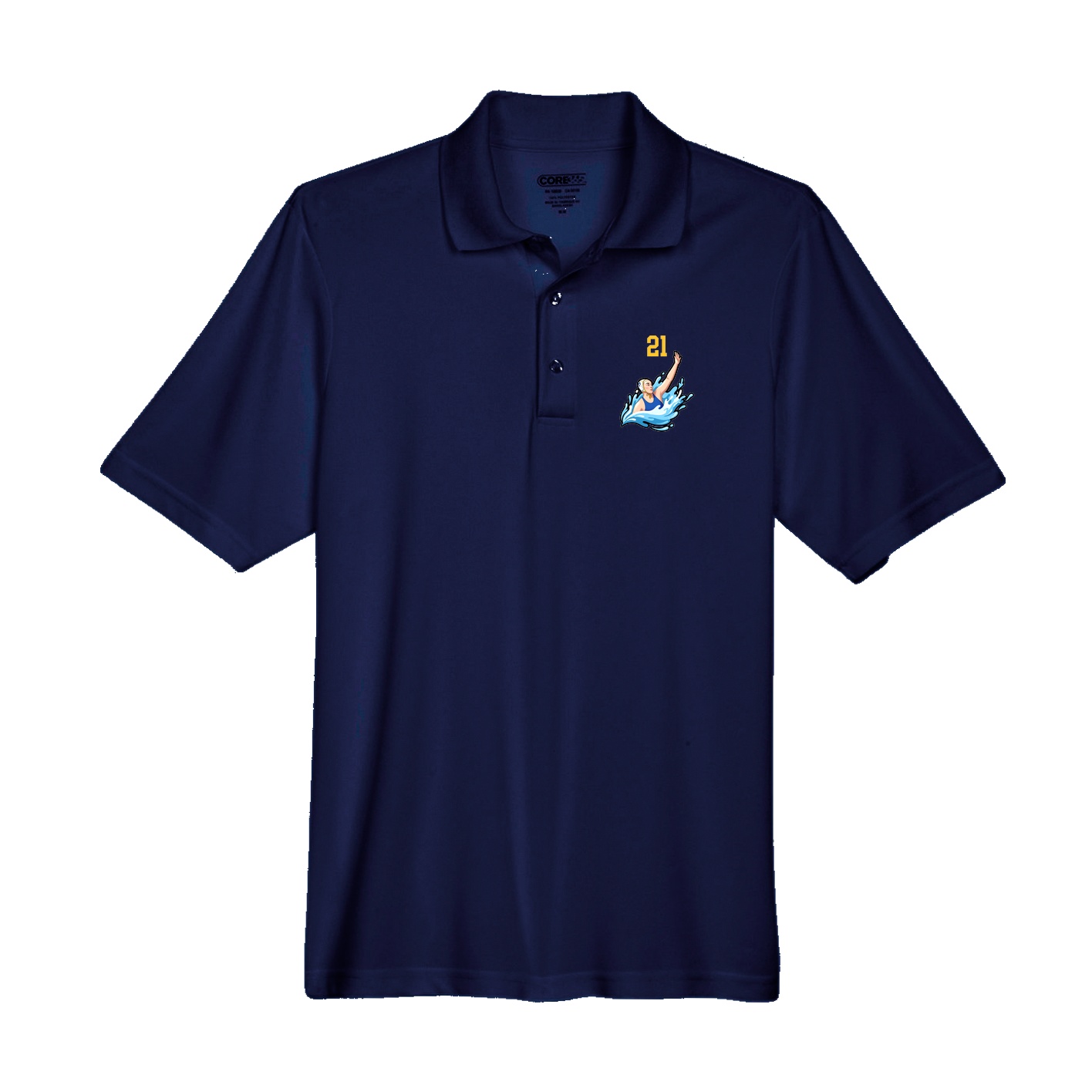 Performance Polo — Number Top in Navy