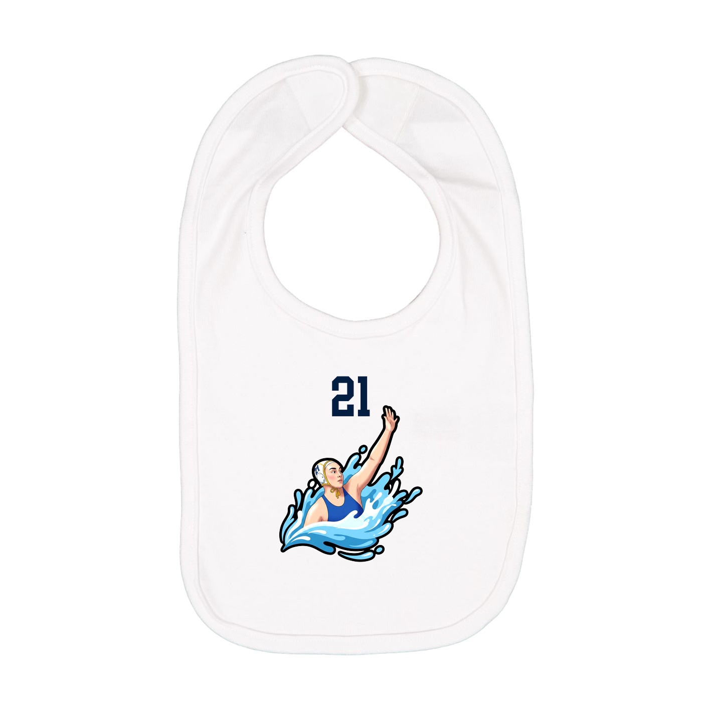 Infant Bib — Number Top in White