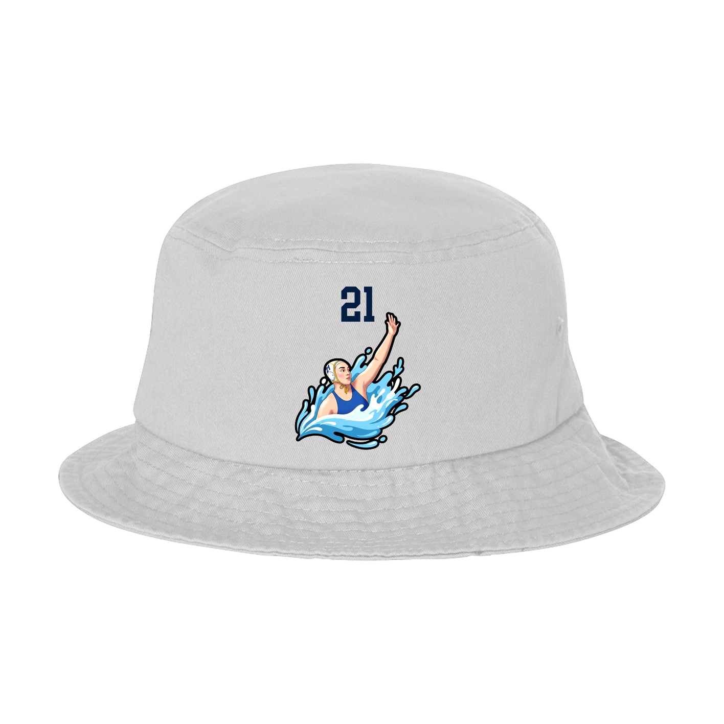 Bucket Cap — Number Top in White