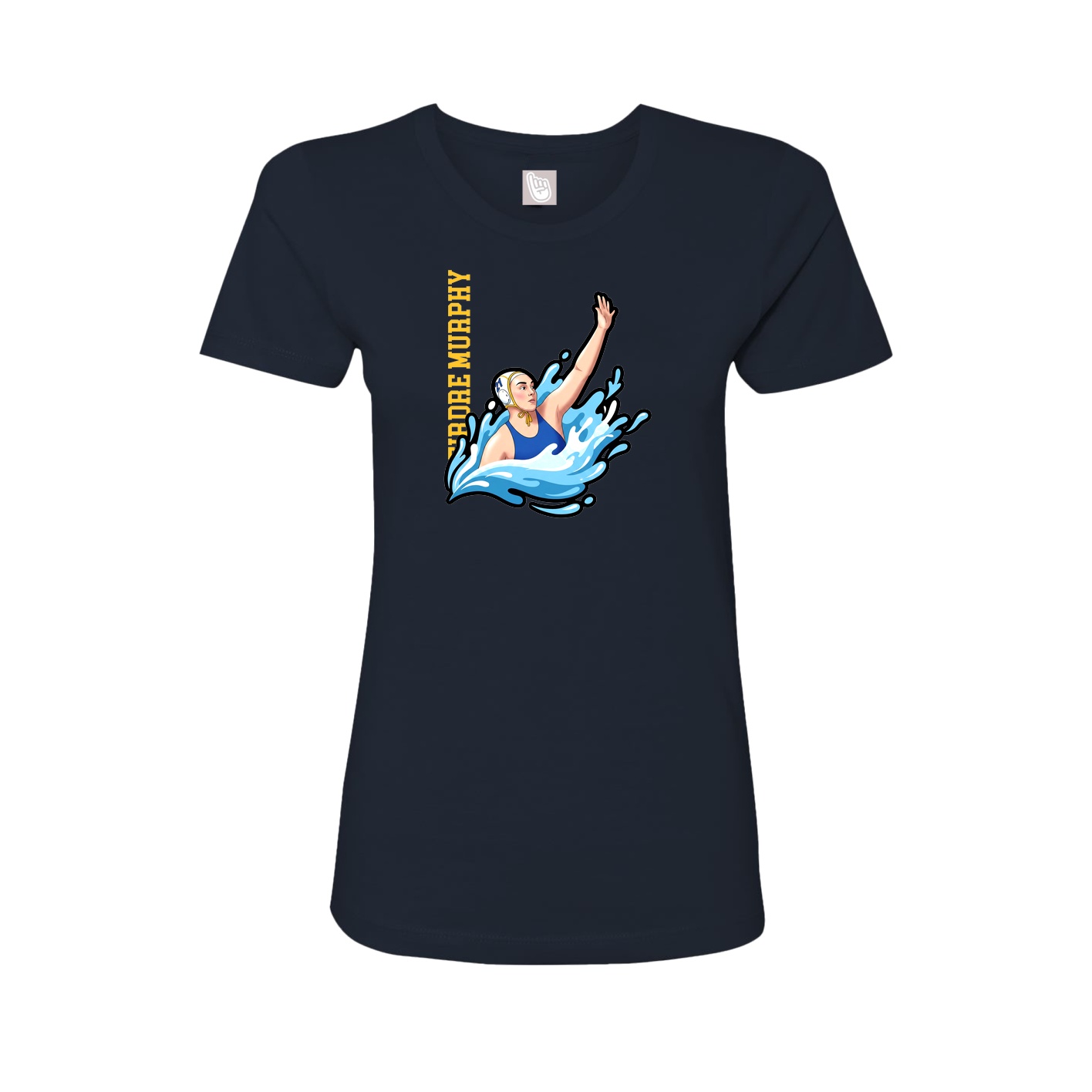 Womens Tee — Name Vertical in Navy