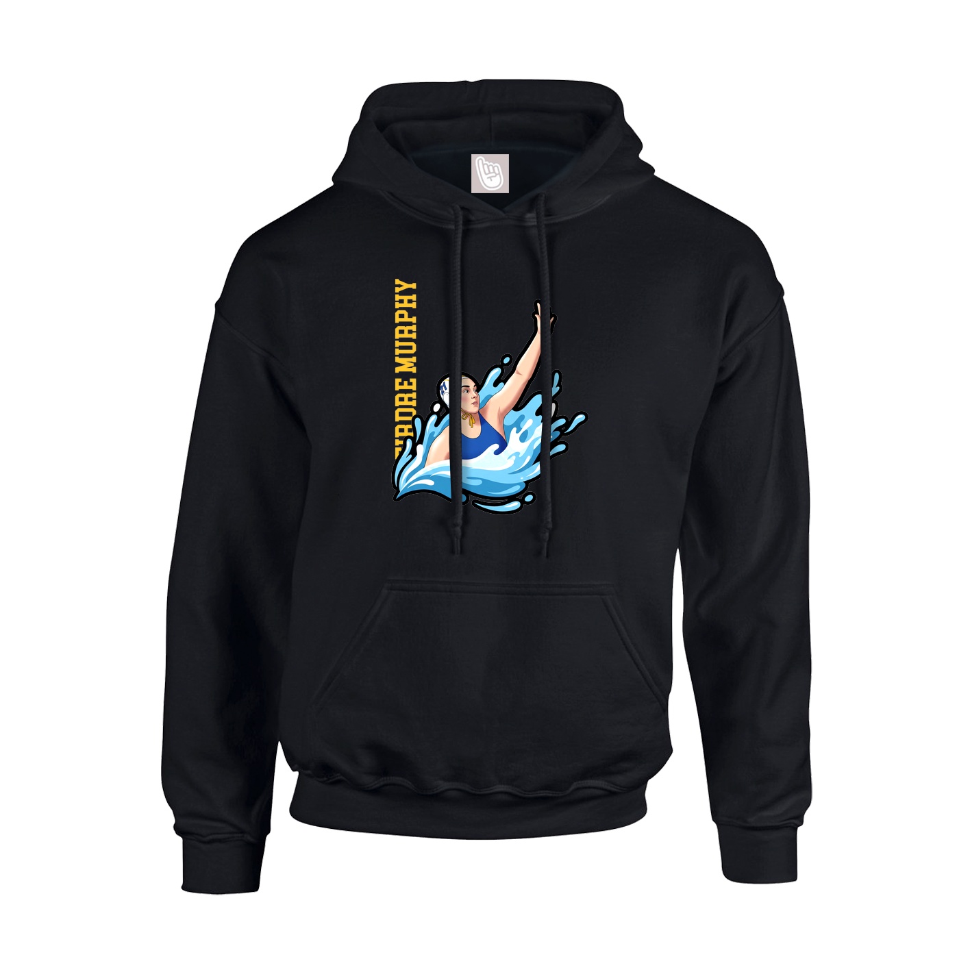 Youth Hoodie — Name Vertical in Black