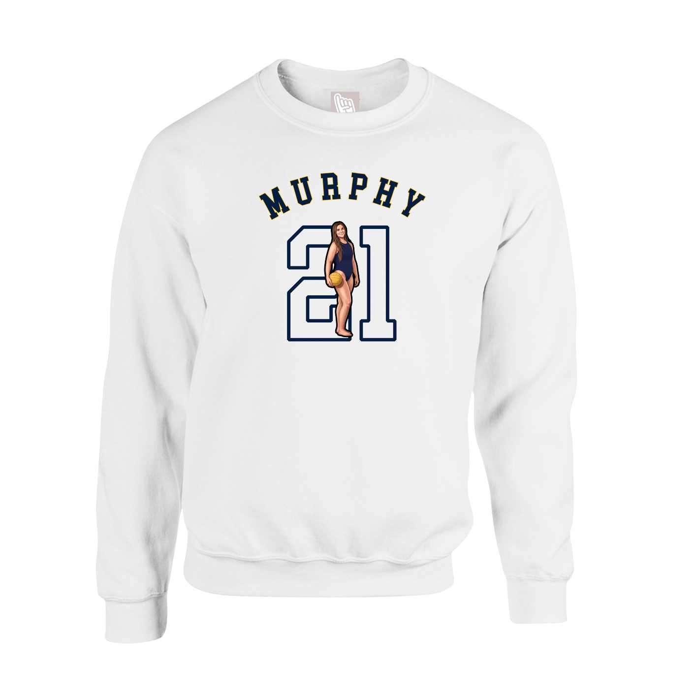 Fleece Crew — Shirsey Arch in White