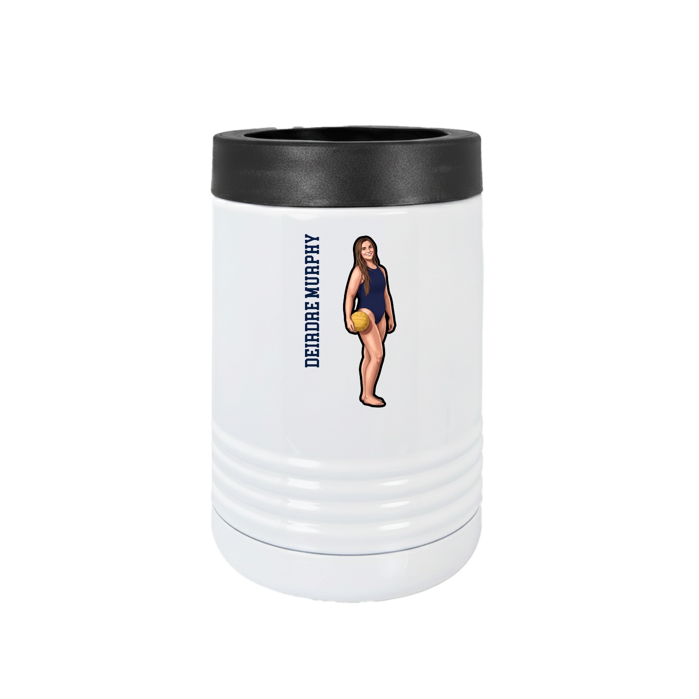 Beverage Holder — Name Vertical in White