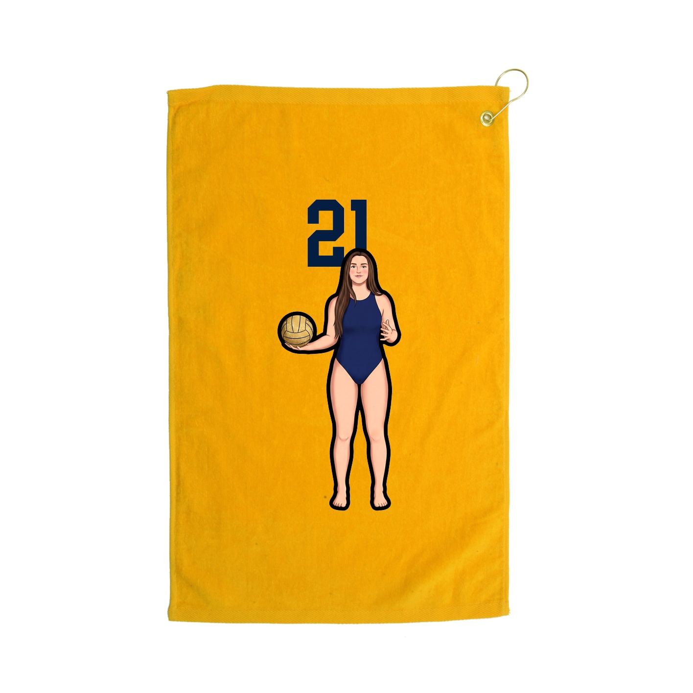 Golf Towel — Number Top in Gold