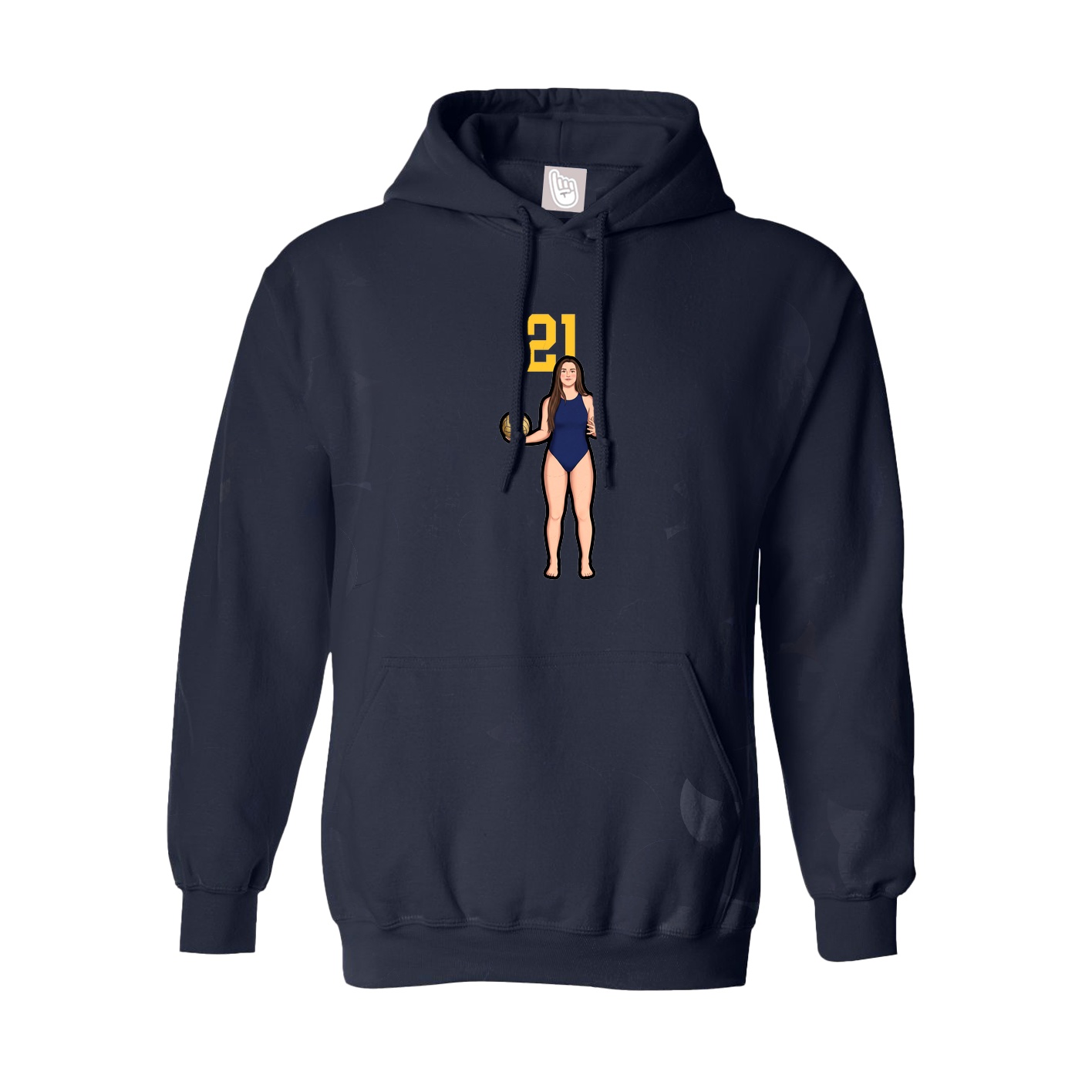 Hoodie — Number Top in Navy