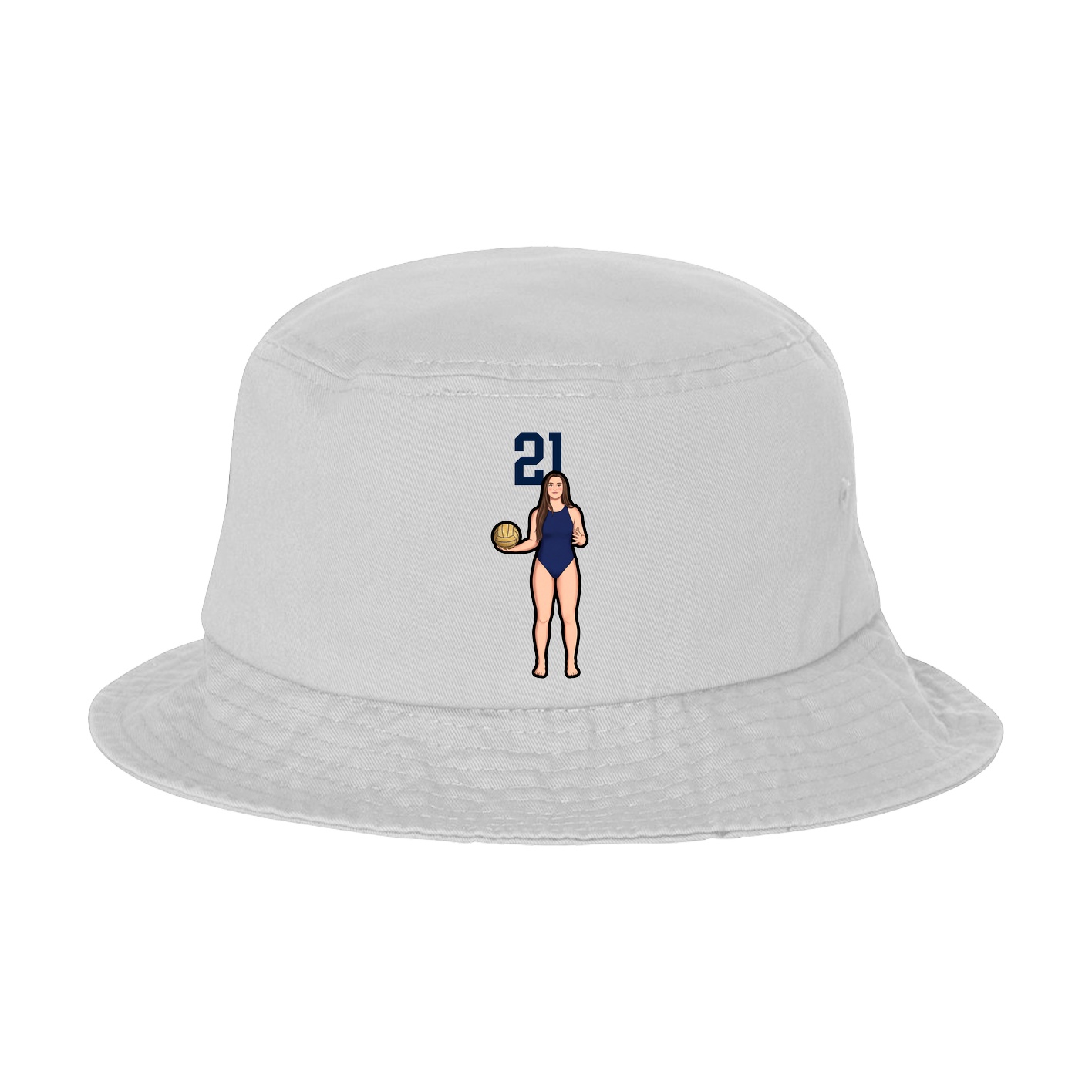 Bucket Cap — Number Top in White