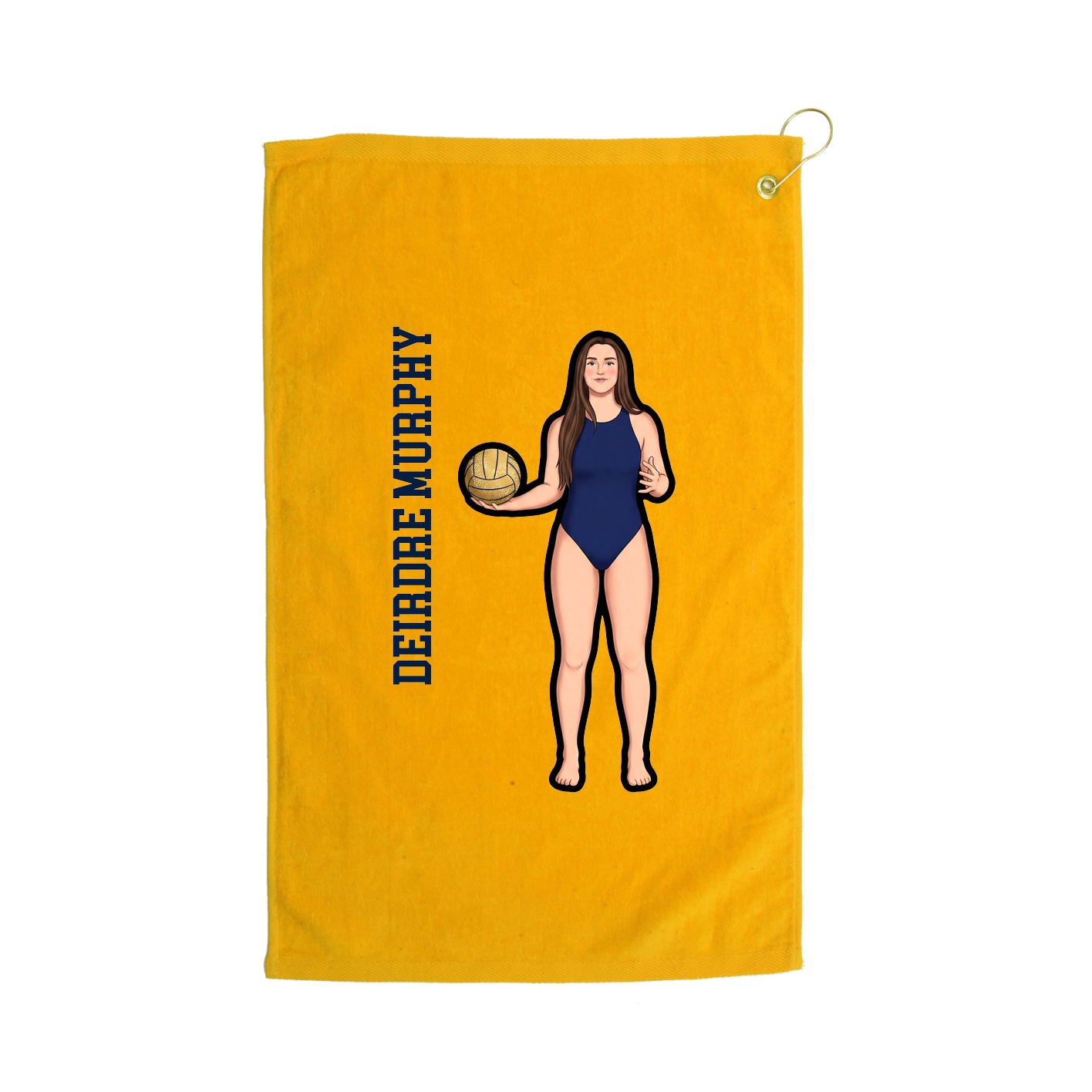 Golf Towel — Name Vertical in Gold