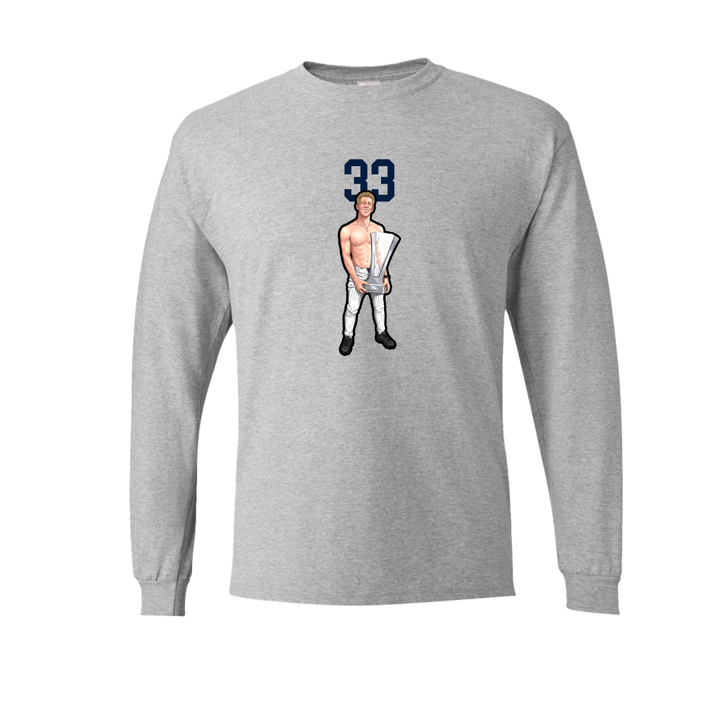 Long Sleeve Tee — Number Top in Grey