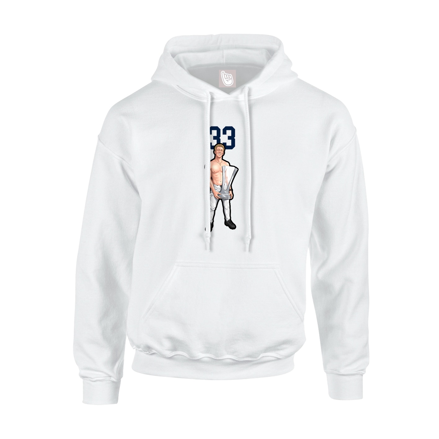 Youth Hoodie — Number Top in White