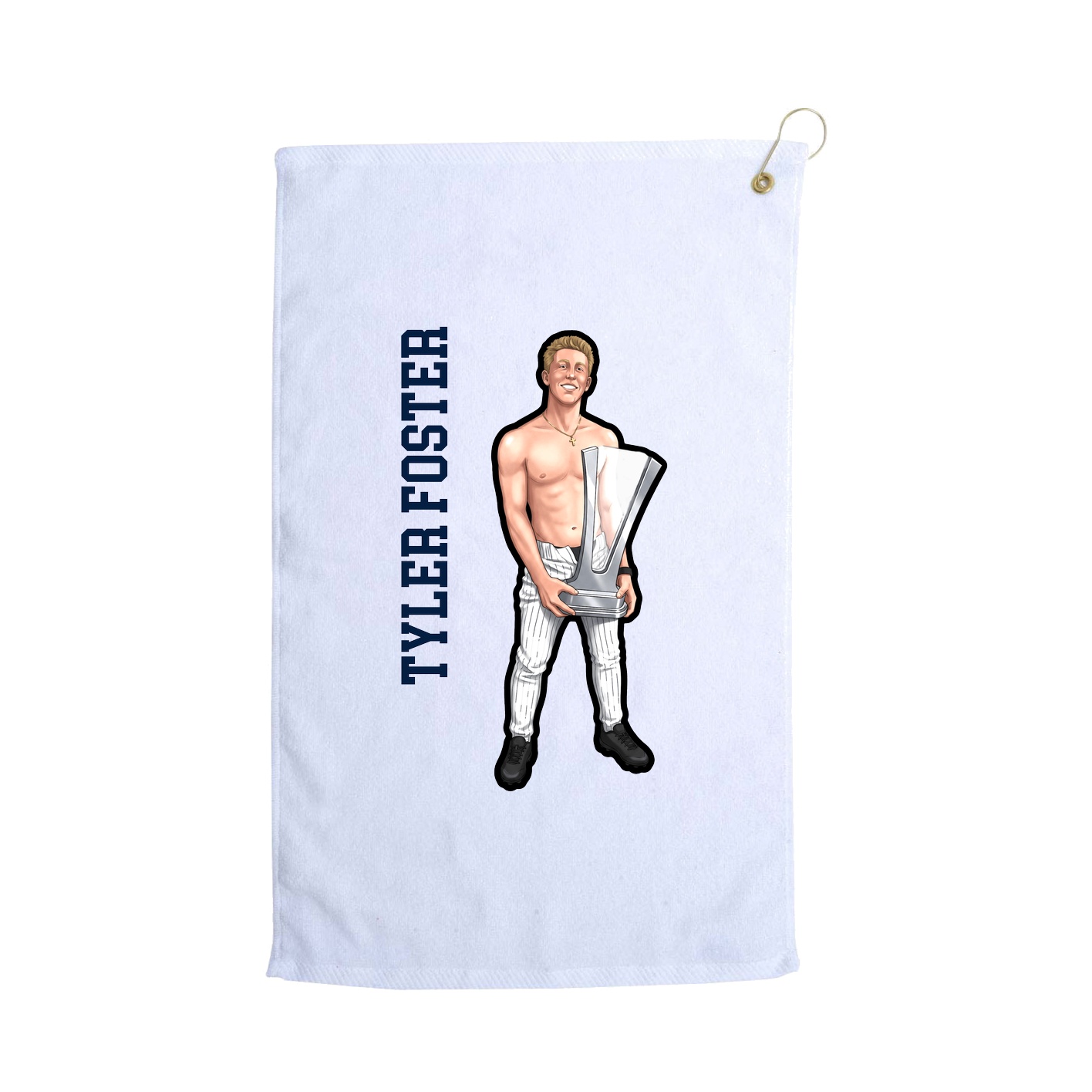 Golf Towel — Name Vertical in White
