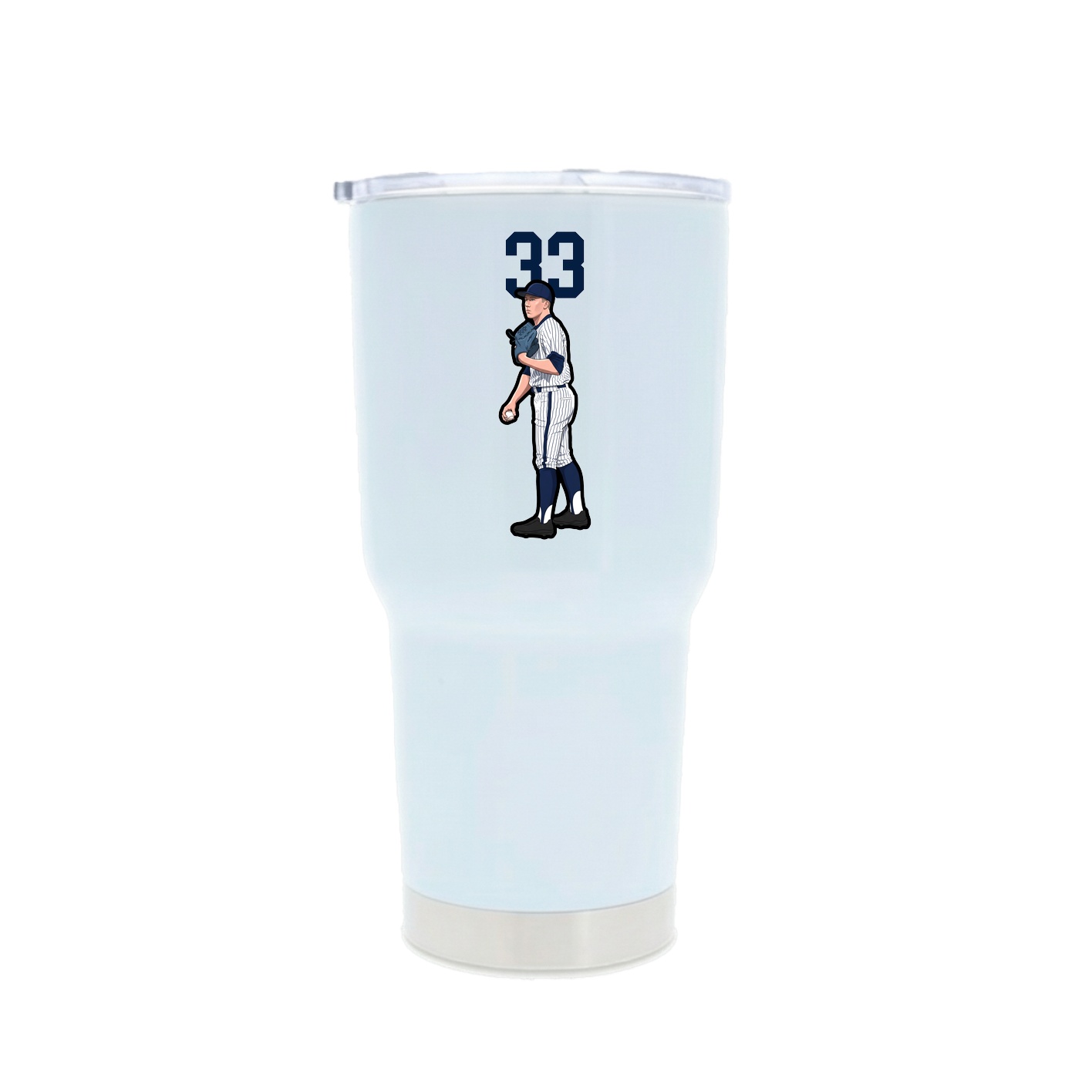 30oz Stainless Steel Tumbler — Number Top in White