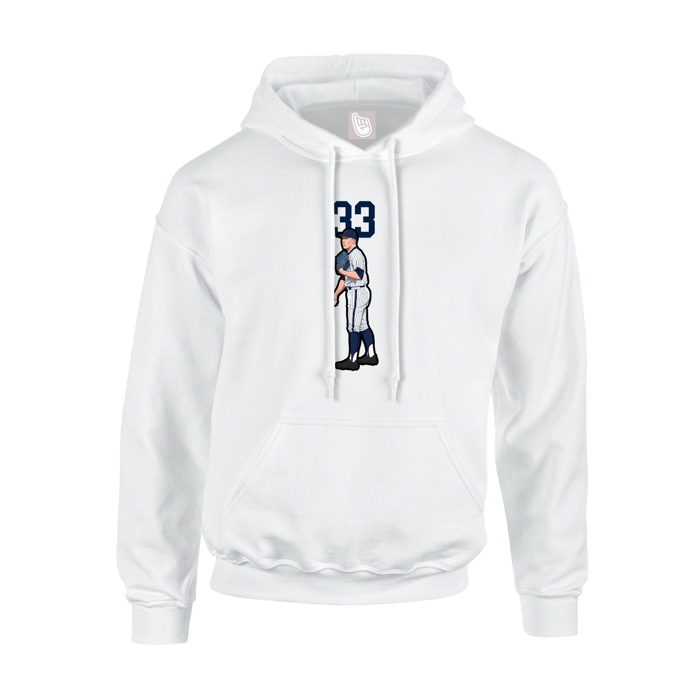 Youth Hoodie — Number Top in White