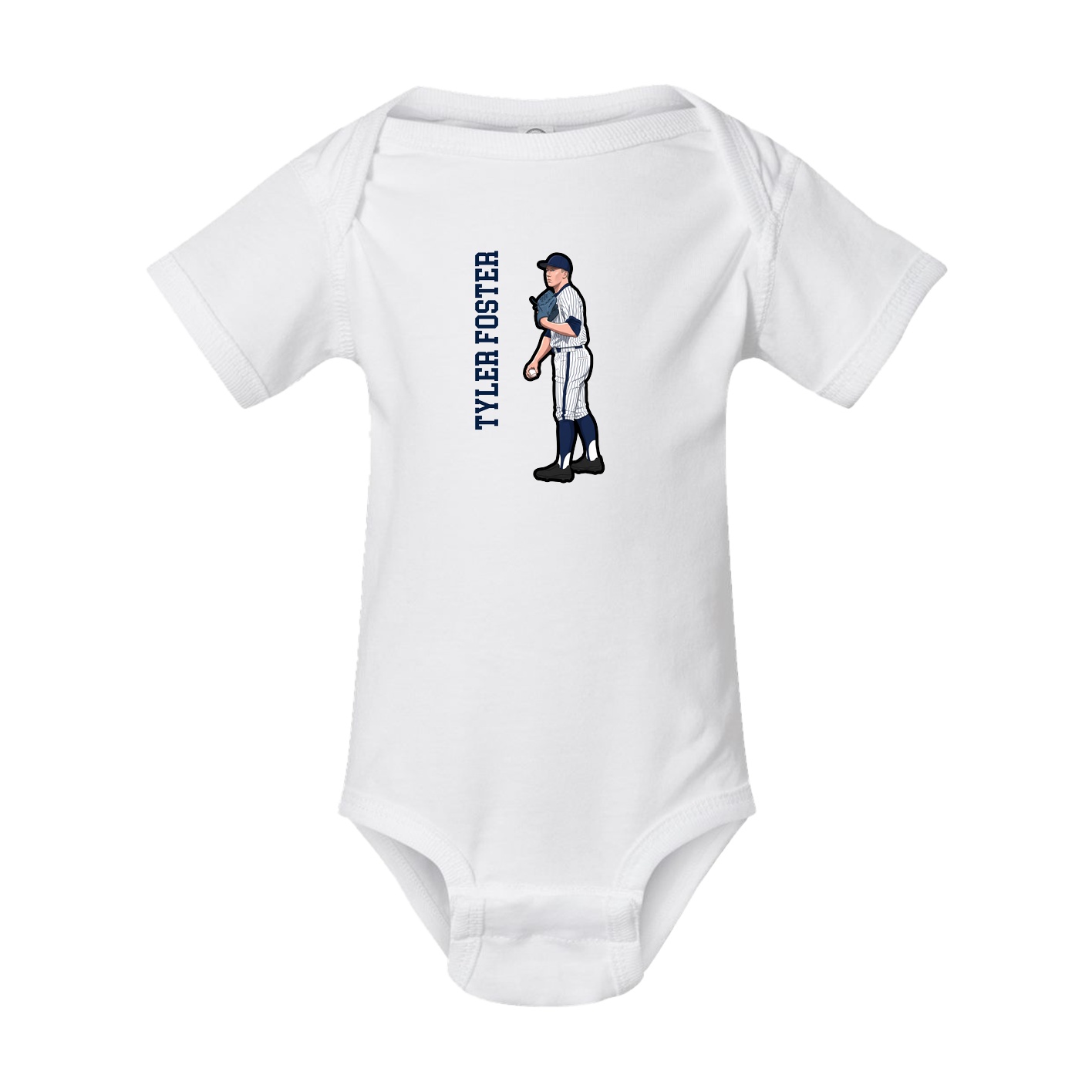 Baby Onesie — Name Vertical in White