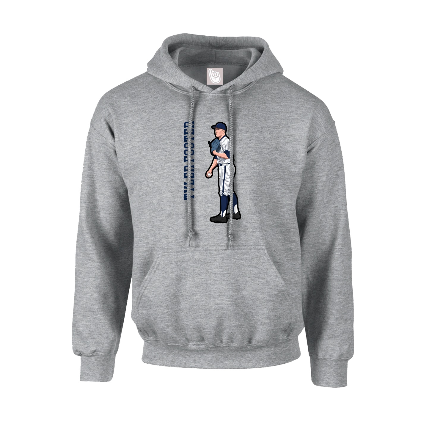 Youth Hoodie — Name Vertical in Grey