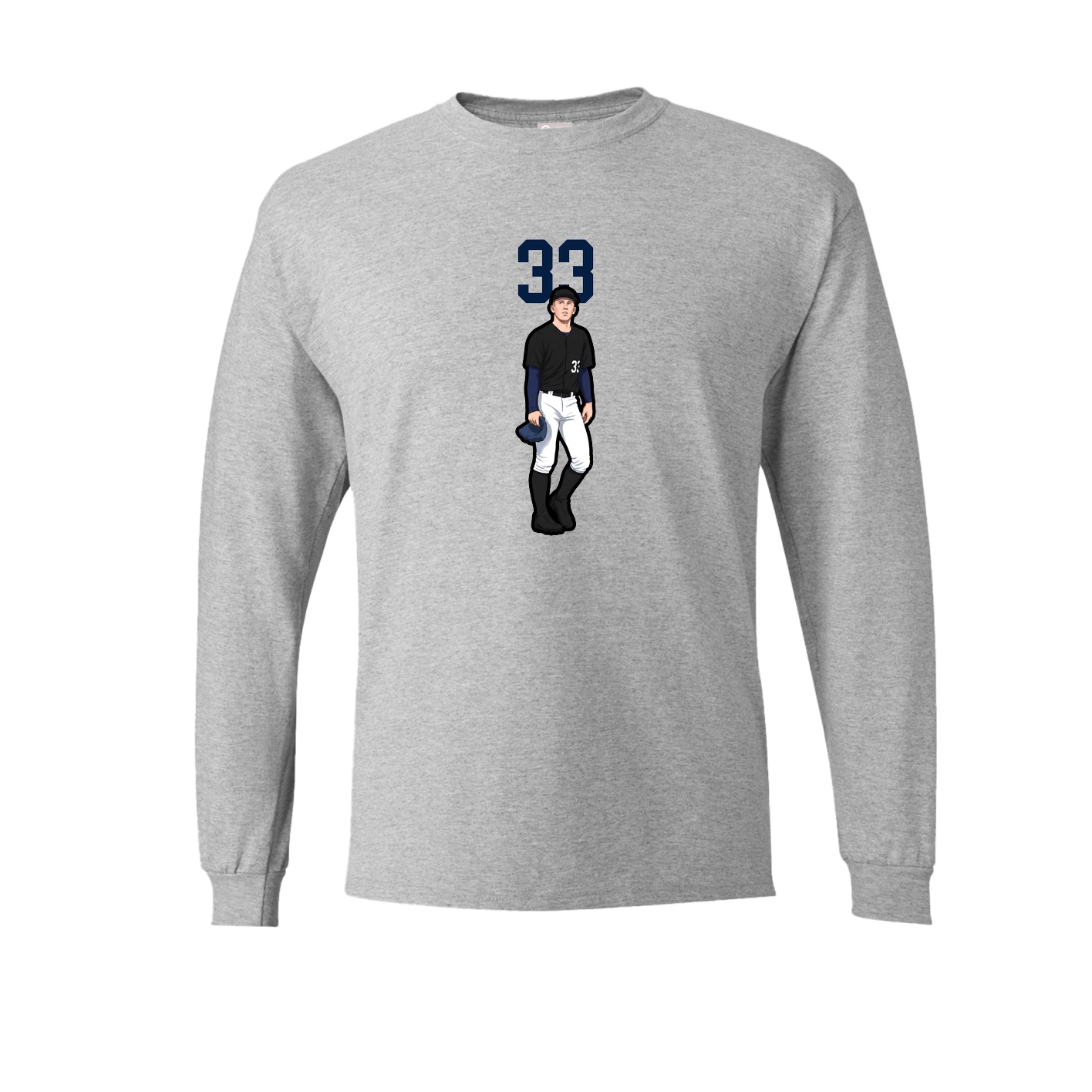 Long Sleeve Tee — Number Top in Grey