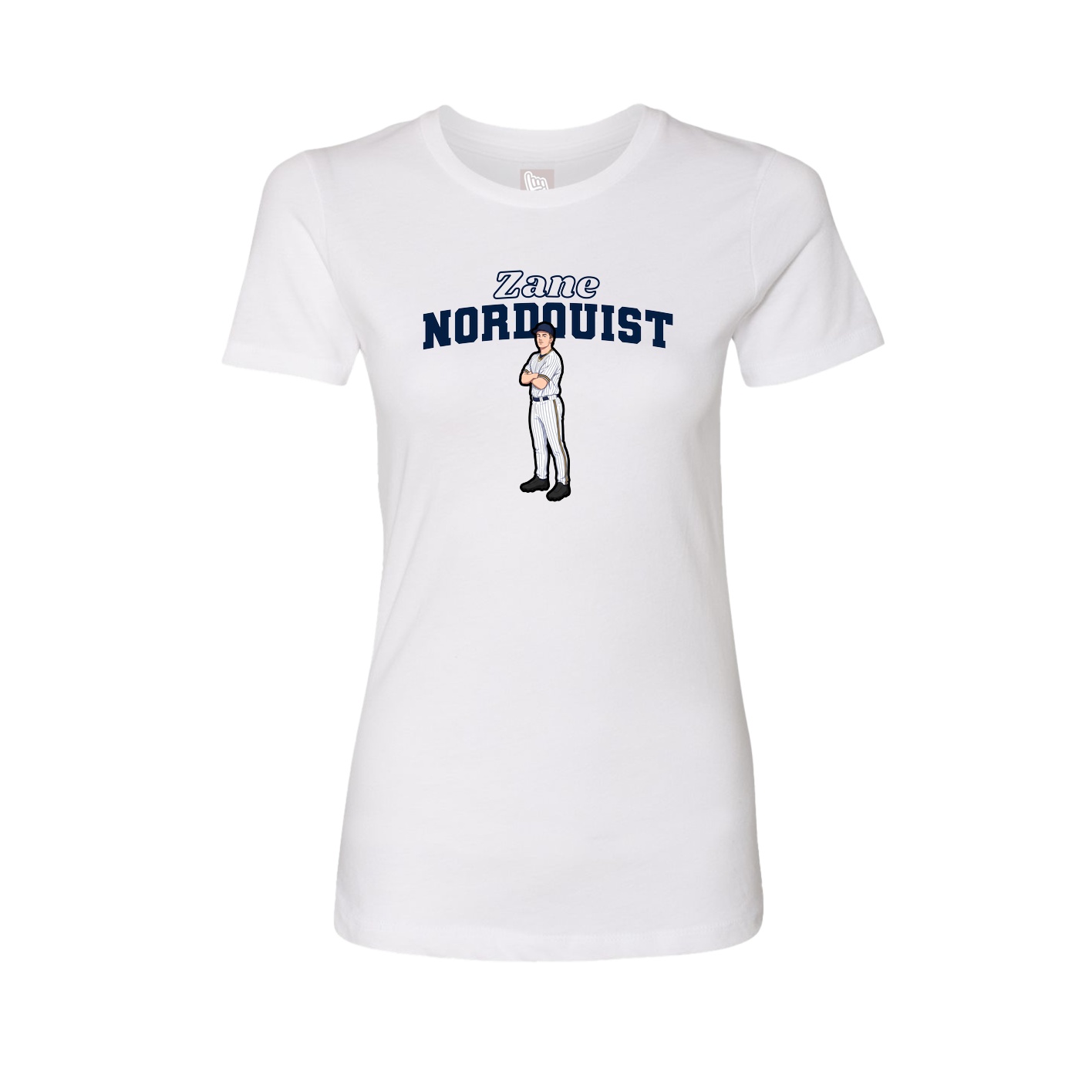 Fitted Women's Tee — Name Arch in White