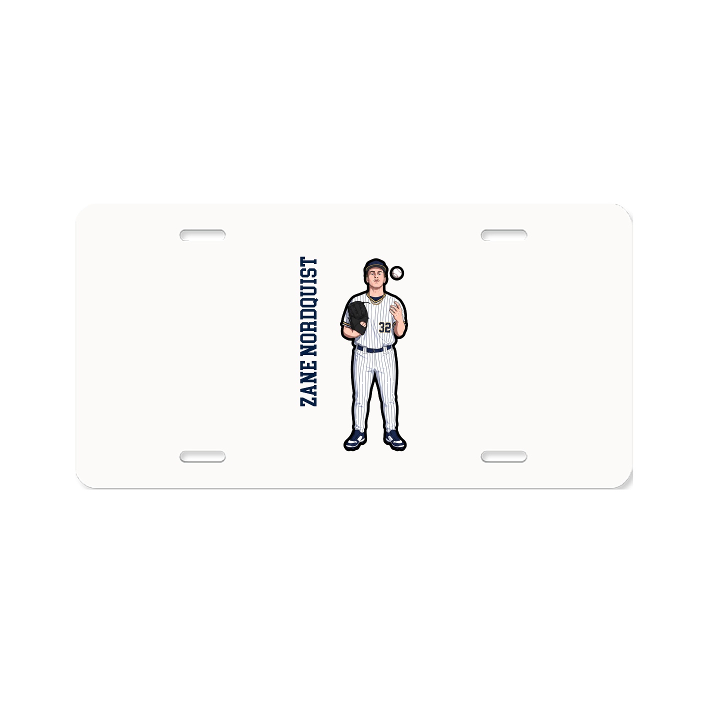 License Plate — Name Vertical in Classic