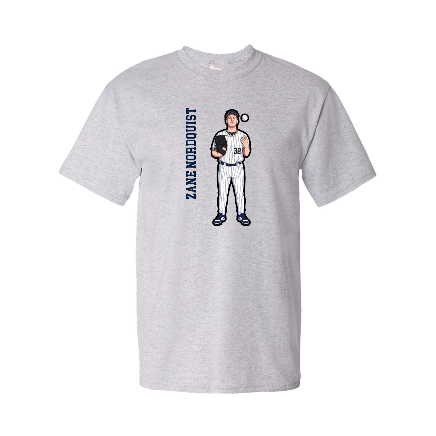 Tee — Name Vertical in Grey