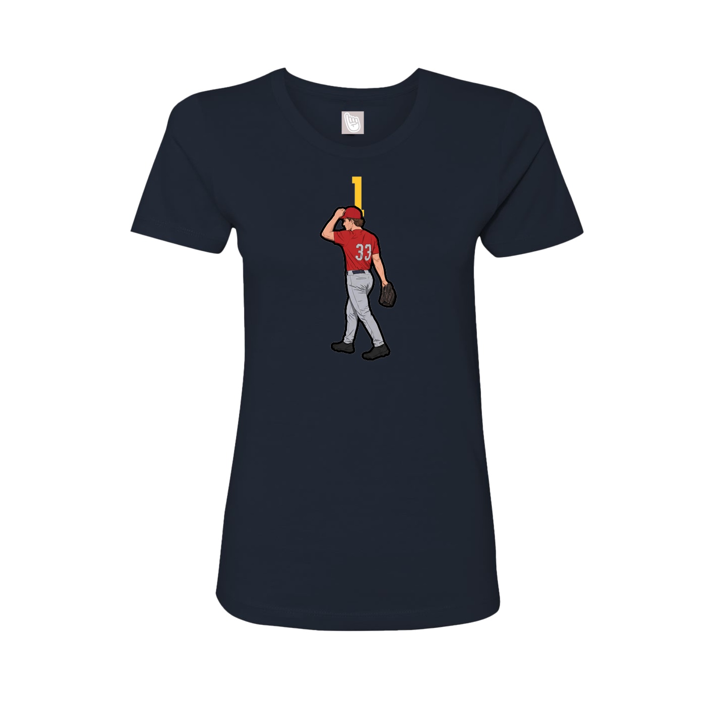 Fitted Women's Tee — Number Top in Navy