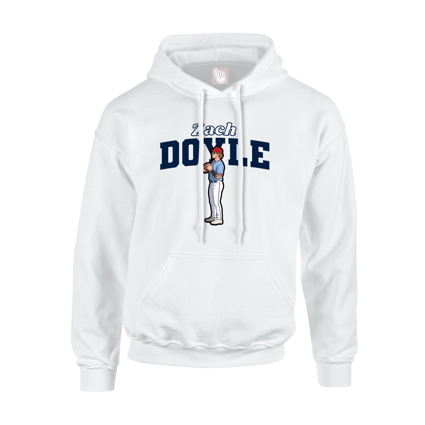 Youth Hoodie — Name Arch in White