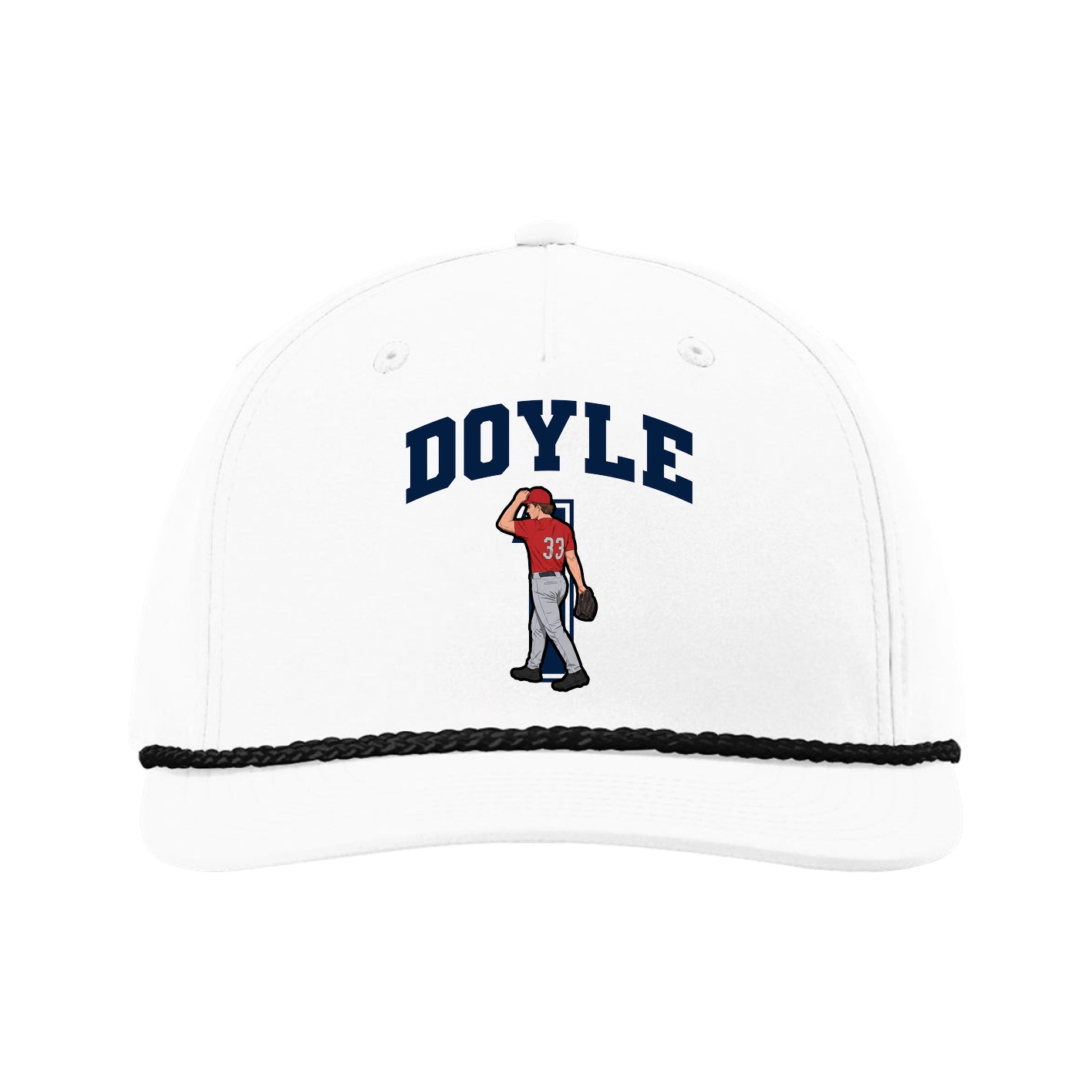 Five-Panel Classic Rope Cap — Number in White