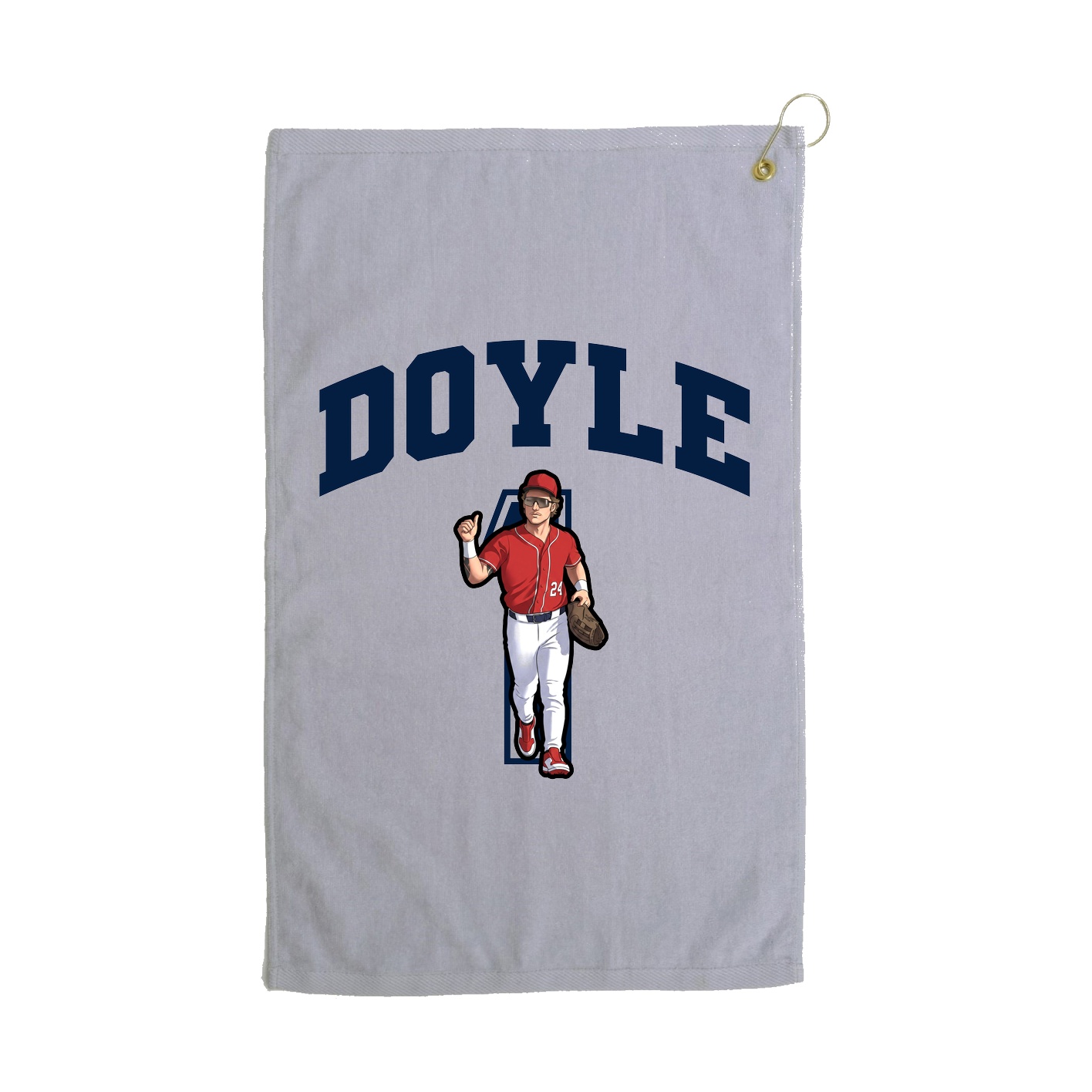 Golf Towel — Number in Grey