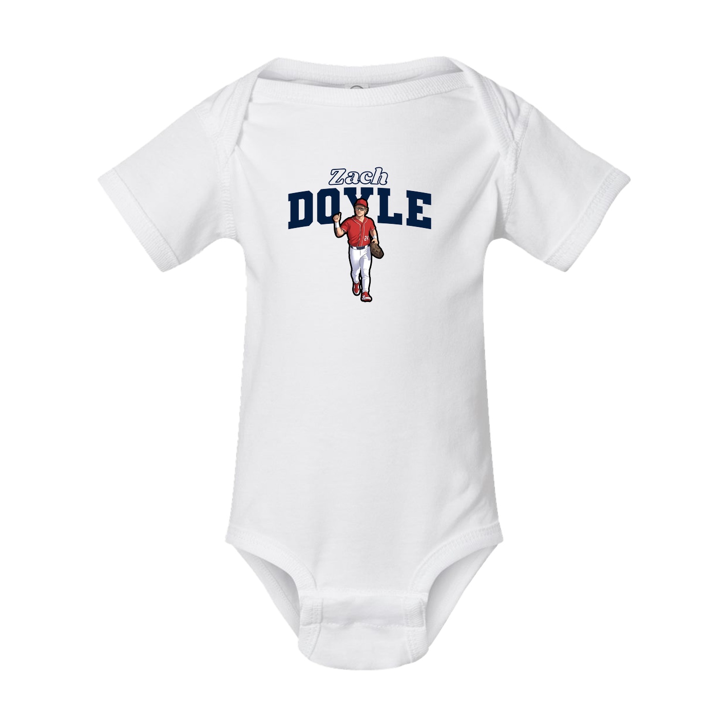 Baby Onesie — Name Arch in White