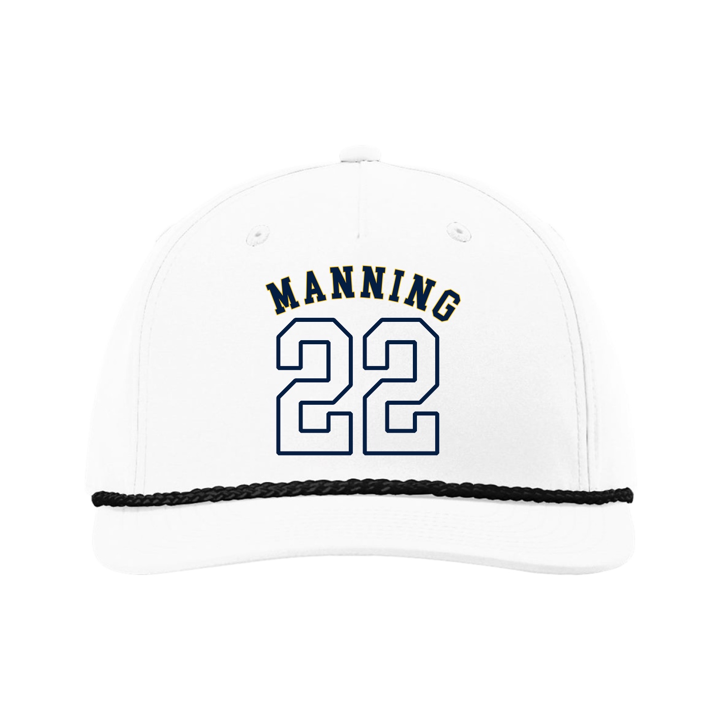Five-Panel Classic Rope Cap — Shirsey Arch in White